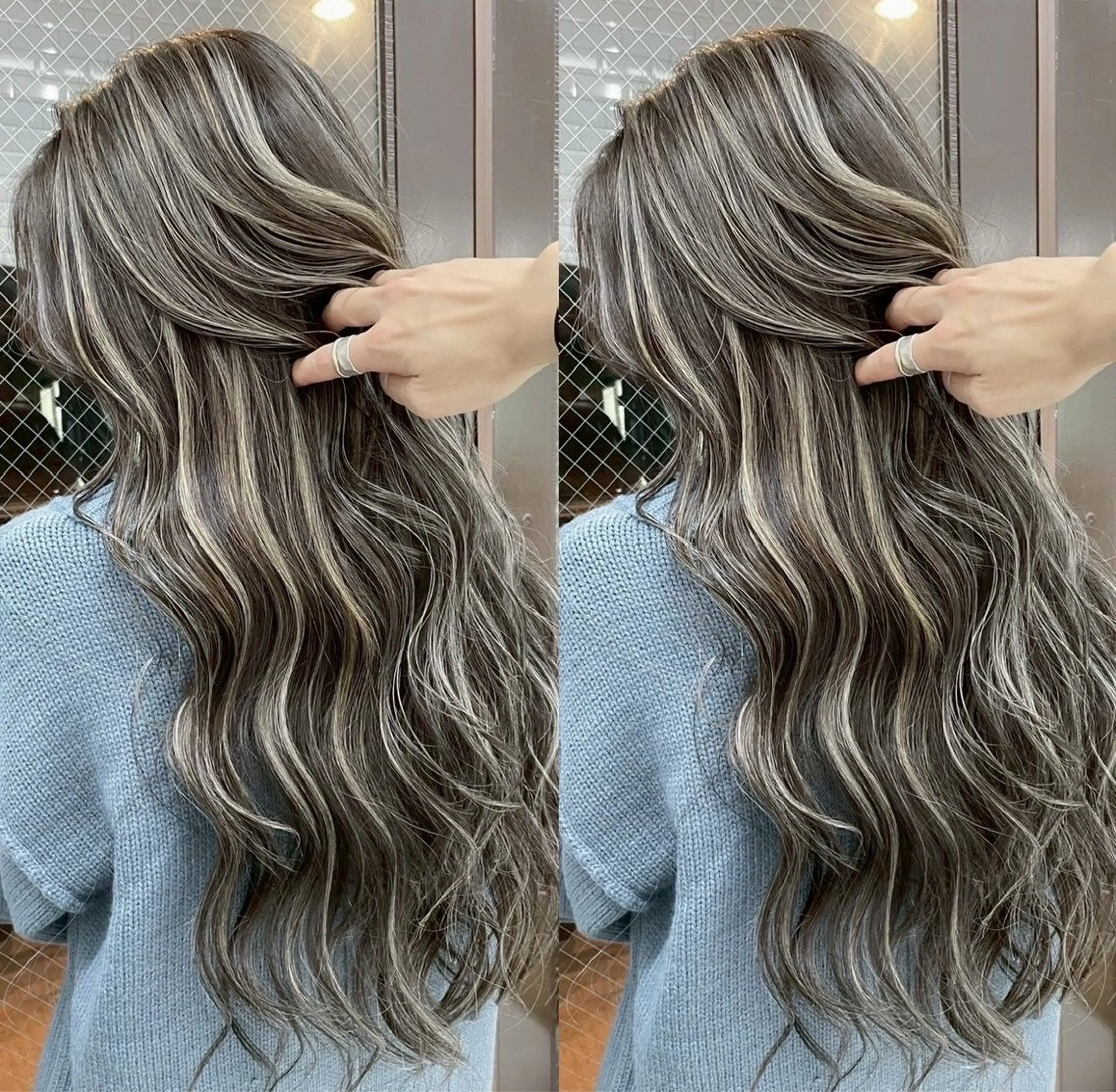 ロング ヘアカラー 大人の海外ハイライト coconoのヘアスタイル