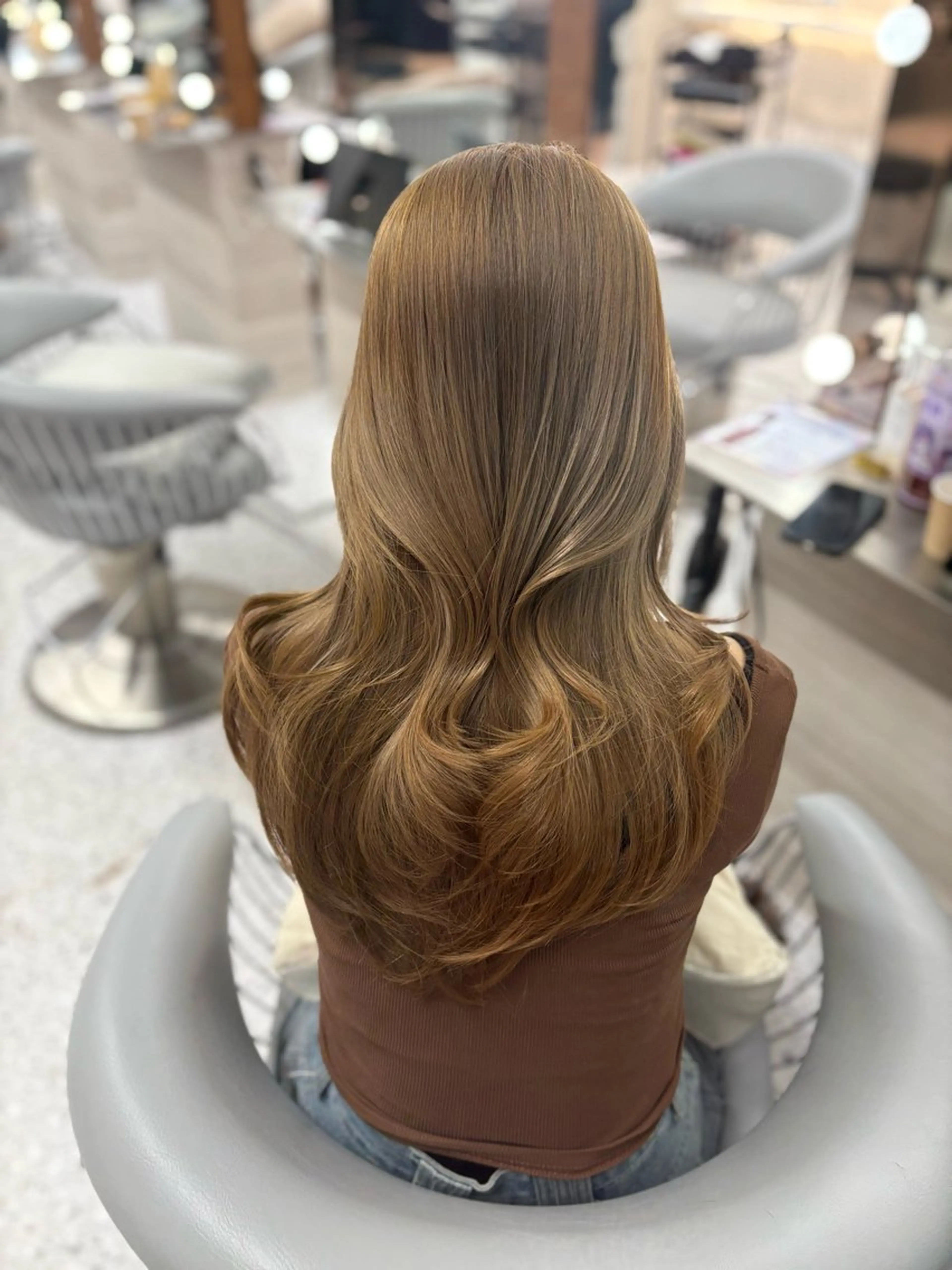 ロング カラー カット ヘアカラー トリートメント yui🎀透明感 ベージュカラー／博多のヘアスタイル