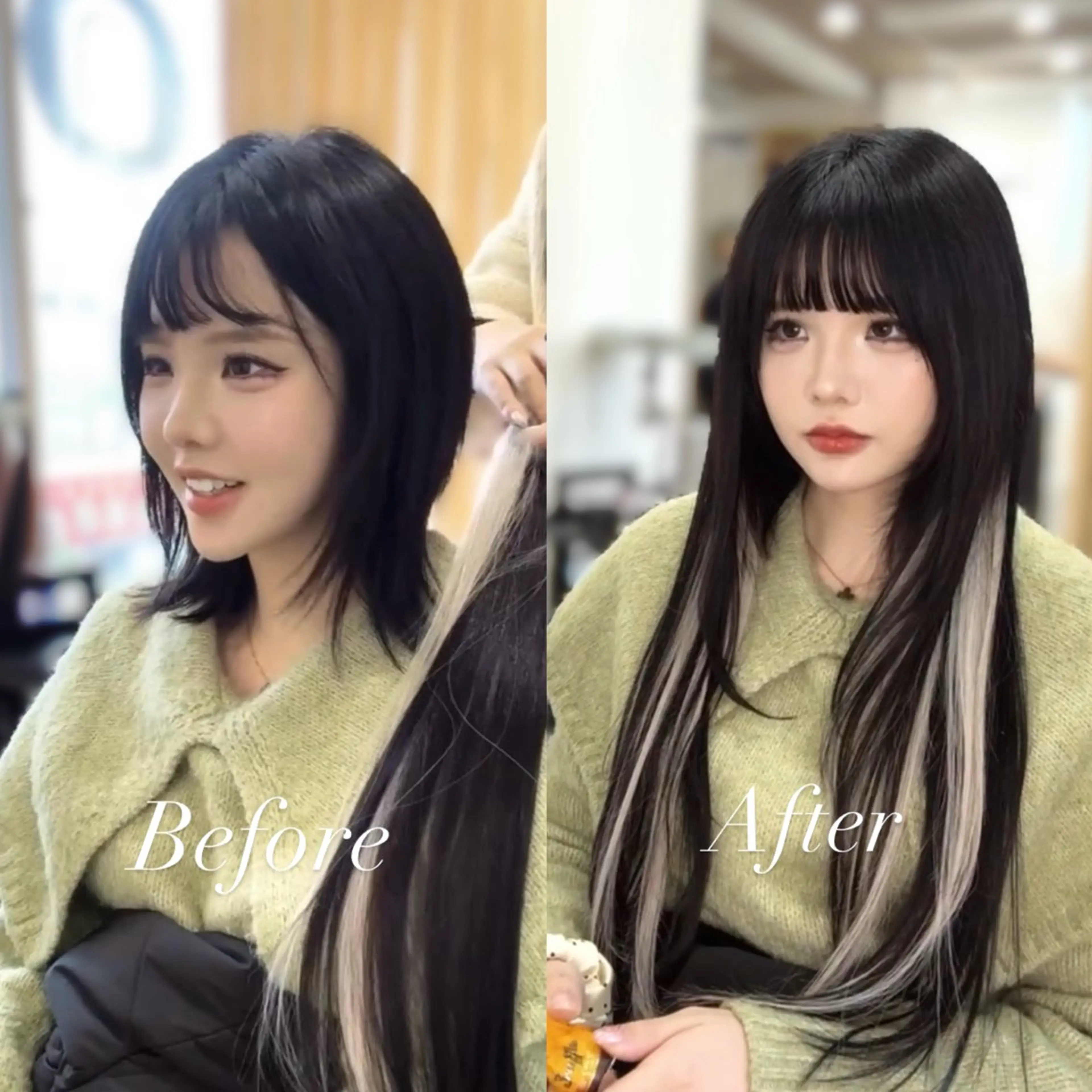 機械式羽エクステ付け放題 顔出しモデル39600-47900 100%レミ人毛♪馴染ませカット込み 毛質持ち6ヶ月~の写真