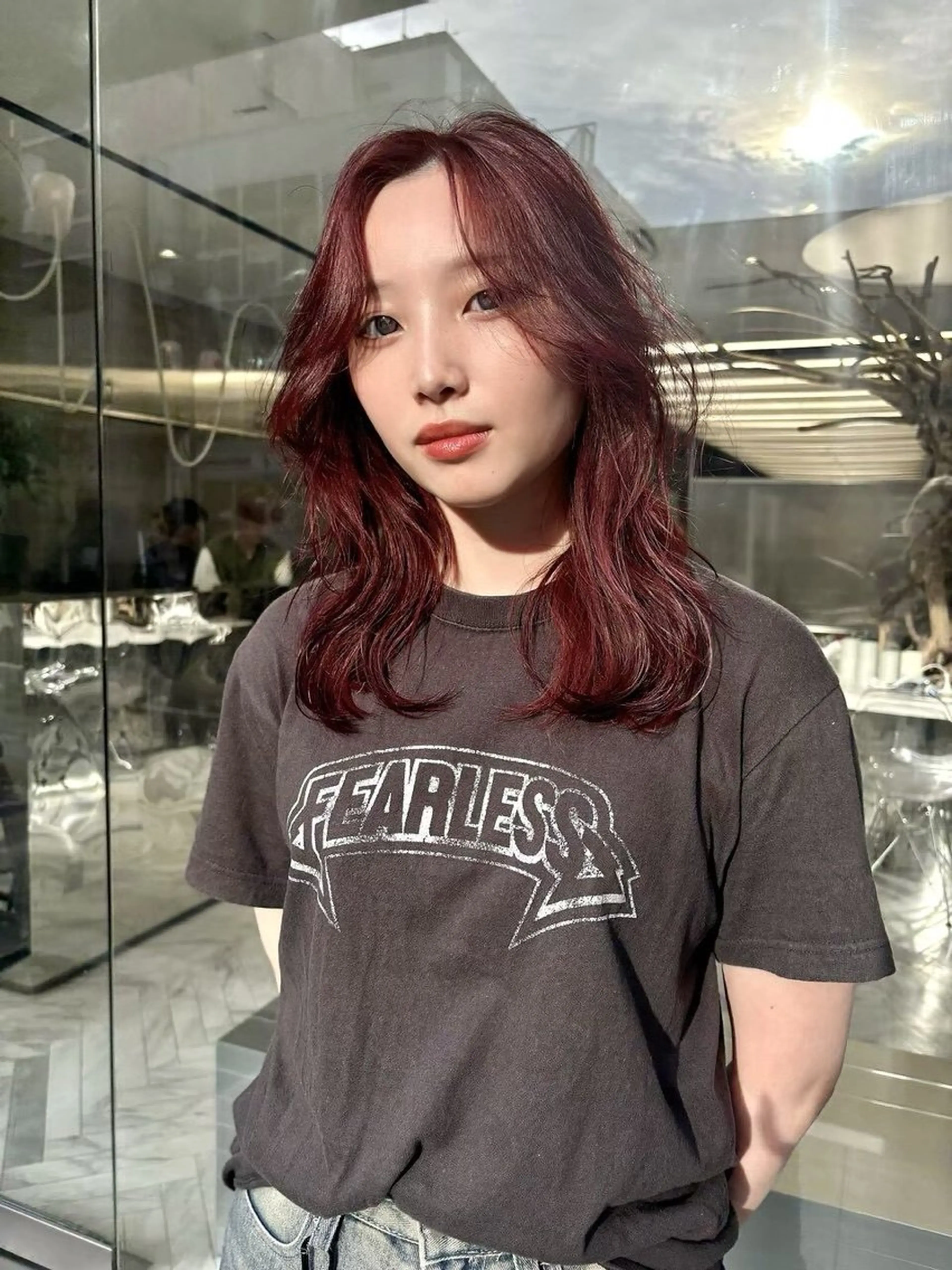 セミロング ヘアカラー SANO YUIのヘアスタイル