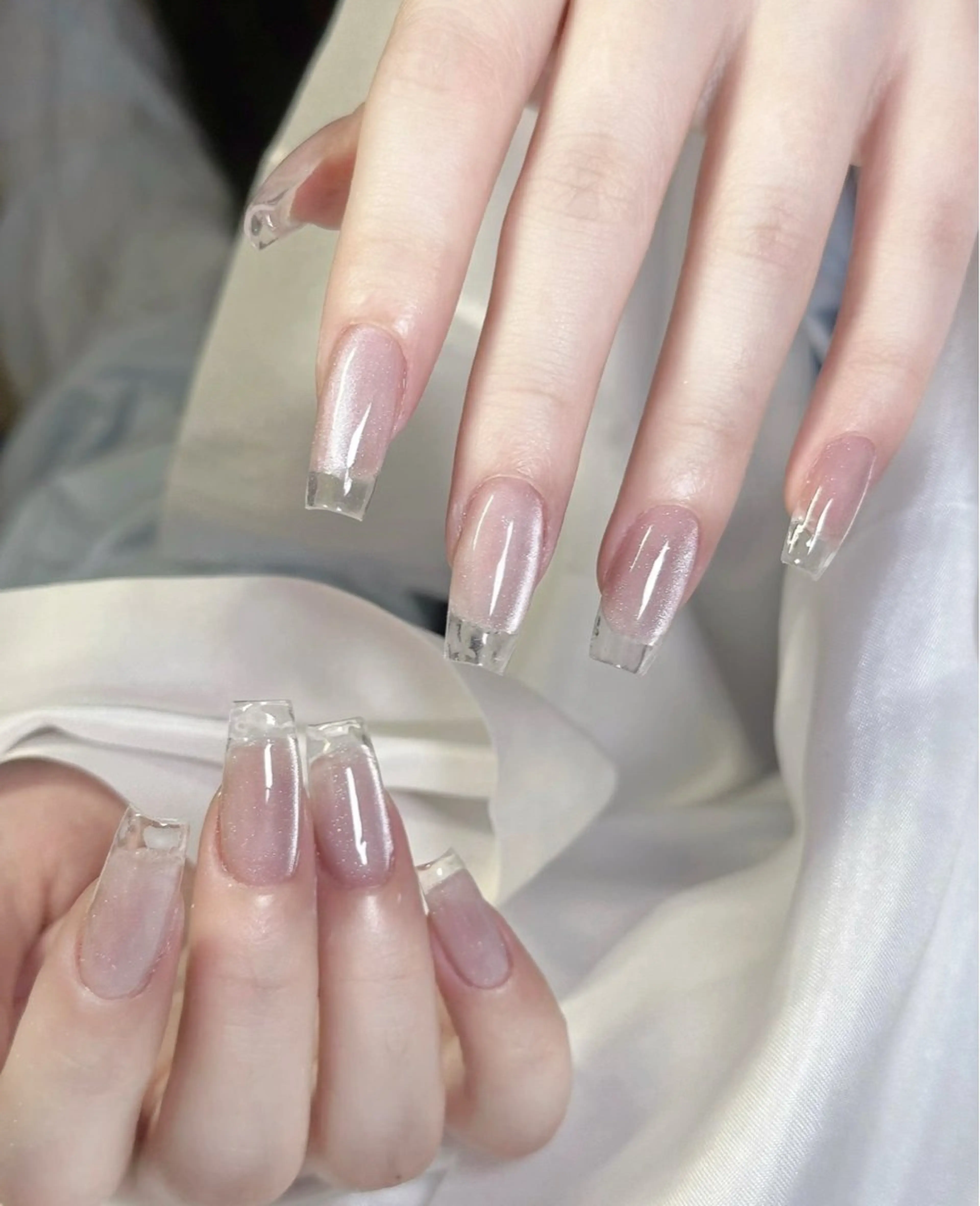 ネイル チークネイル 長さ出し フラワーネイル フレンチネイル ガーリー ハンドネイル ハンドケア Sun Nail 池袋のエステ・リラクイメージ