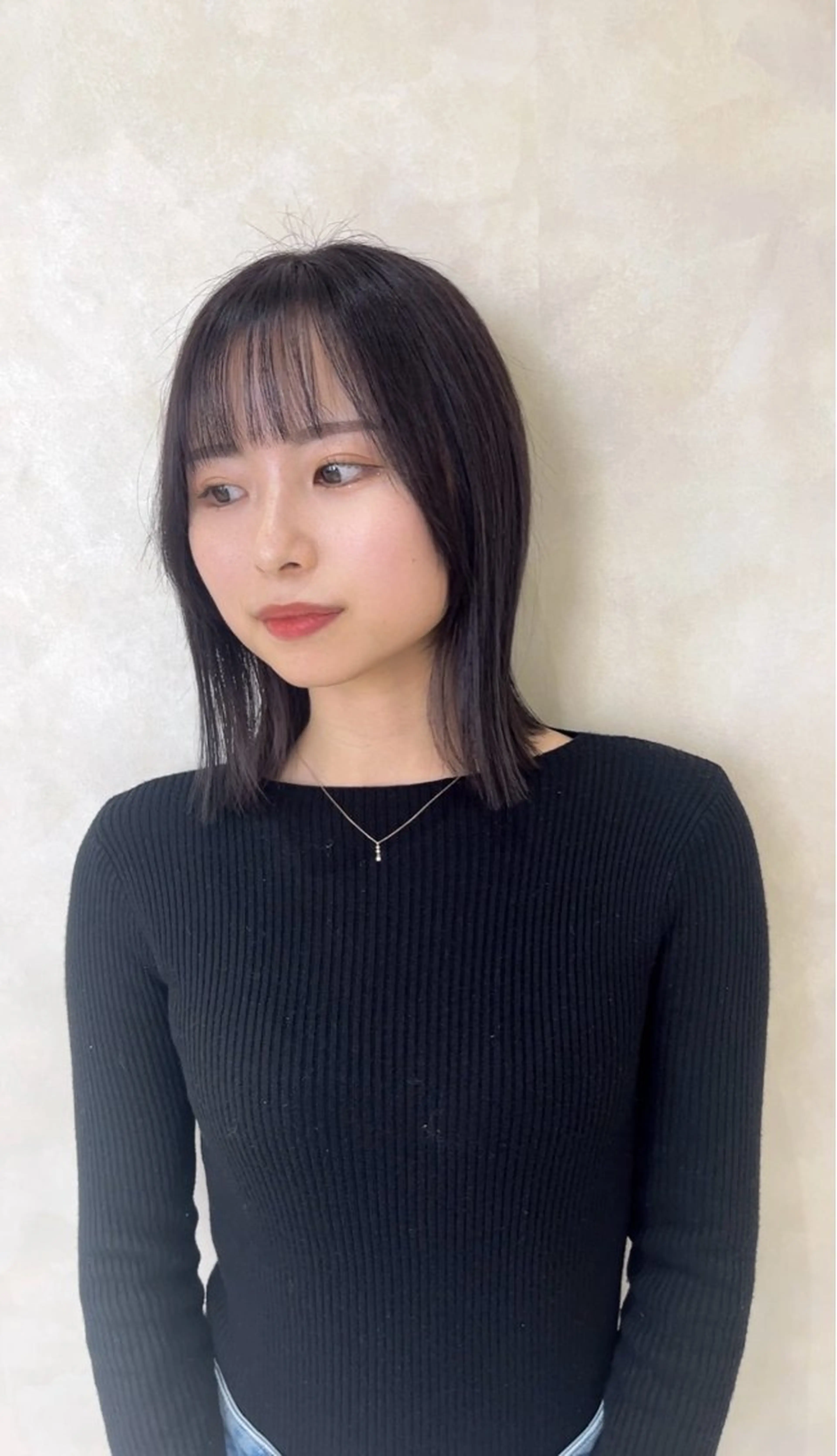 ミディアム ボブ ヨシンモリ 韓国風ヘア レイヤーカット 似合わせカット カット ヘアカラー トリートメント nao🎀zina 透明感/艶髪のヘアスタイル