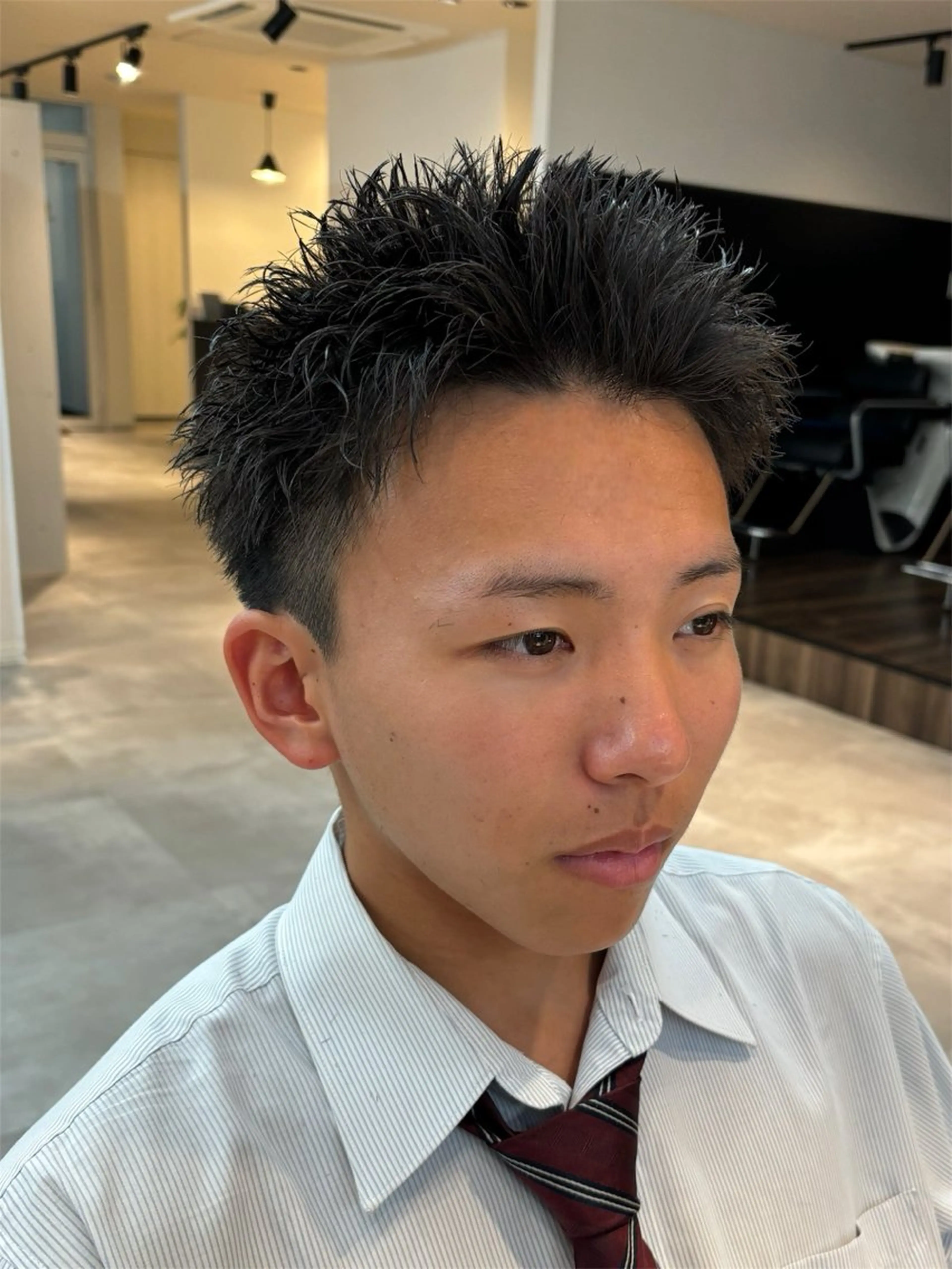 メンズ スパイキーショート カット 保立/フェザーパーマ /メンズカット千葉のヘアスタイル