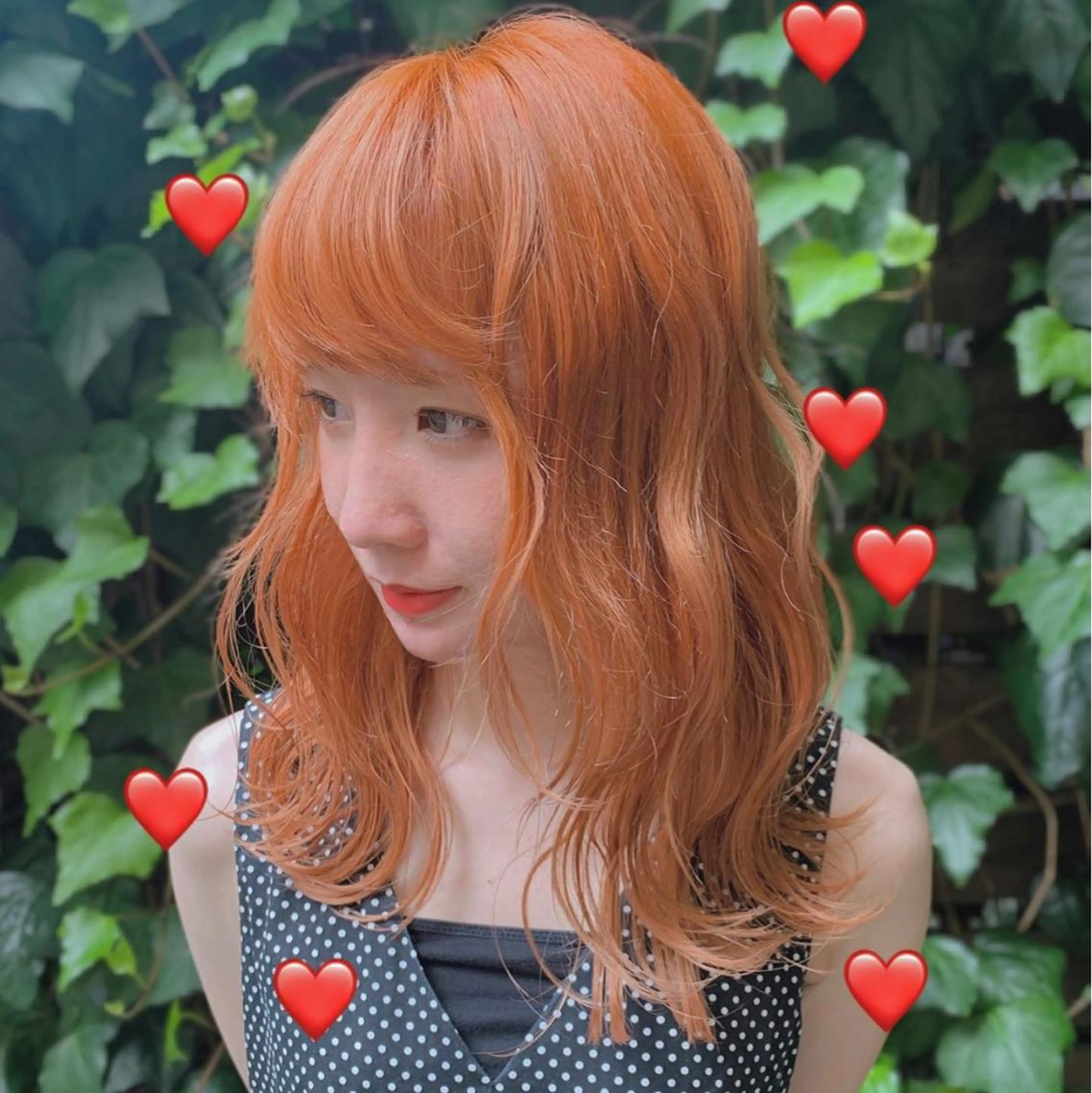 ロング カラー ブリーチ オレンジ Blue 髪質改善 💎松藤 莉奈のヘアスタイル