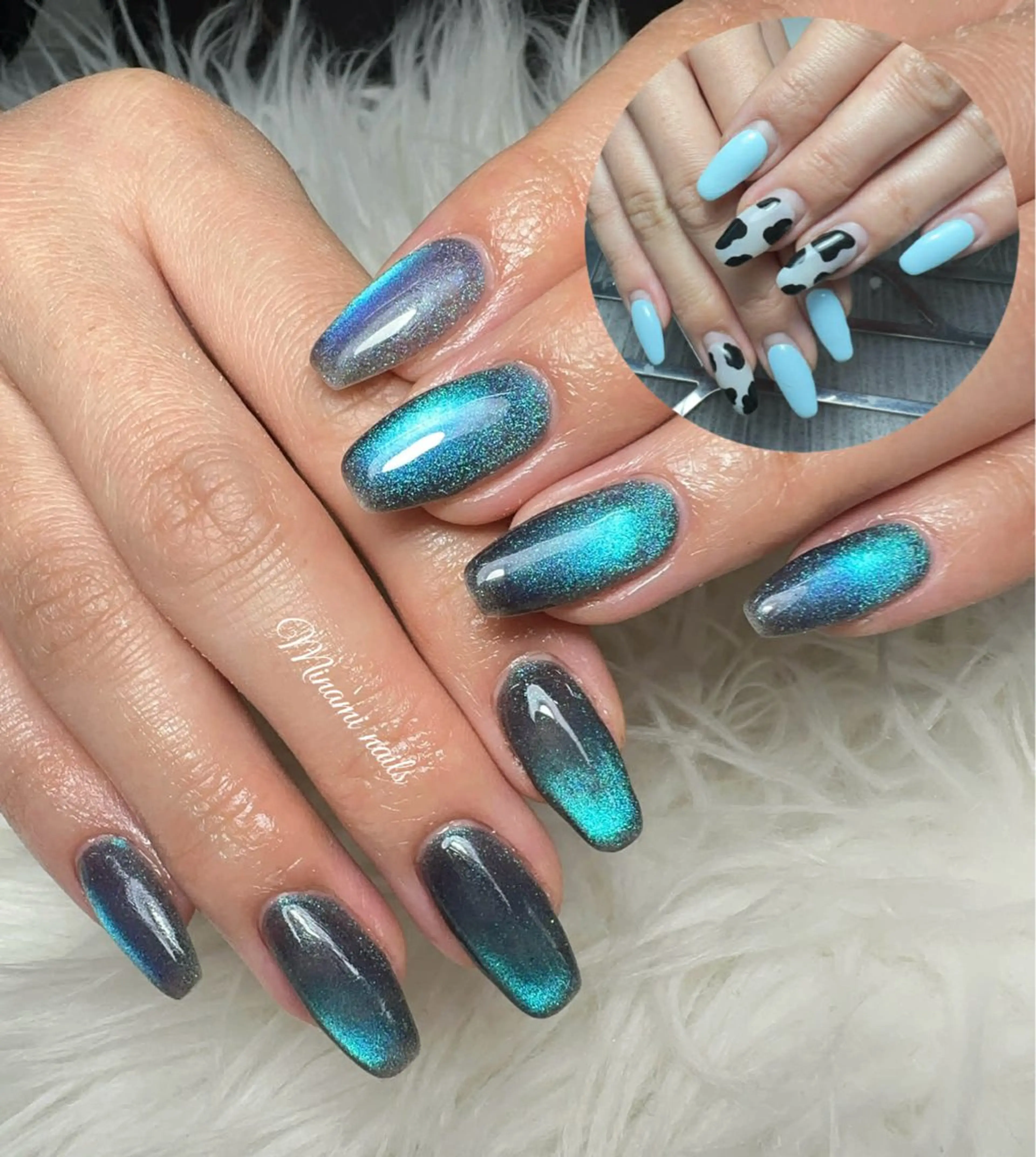 ネイル アートネイル オーロラネイル ガーリー キラキラネイル 韓国ネイル ハンドネイル Minami Nailsのネイルデザイン