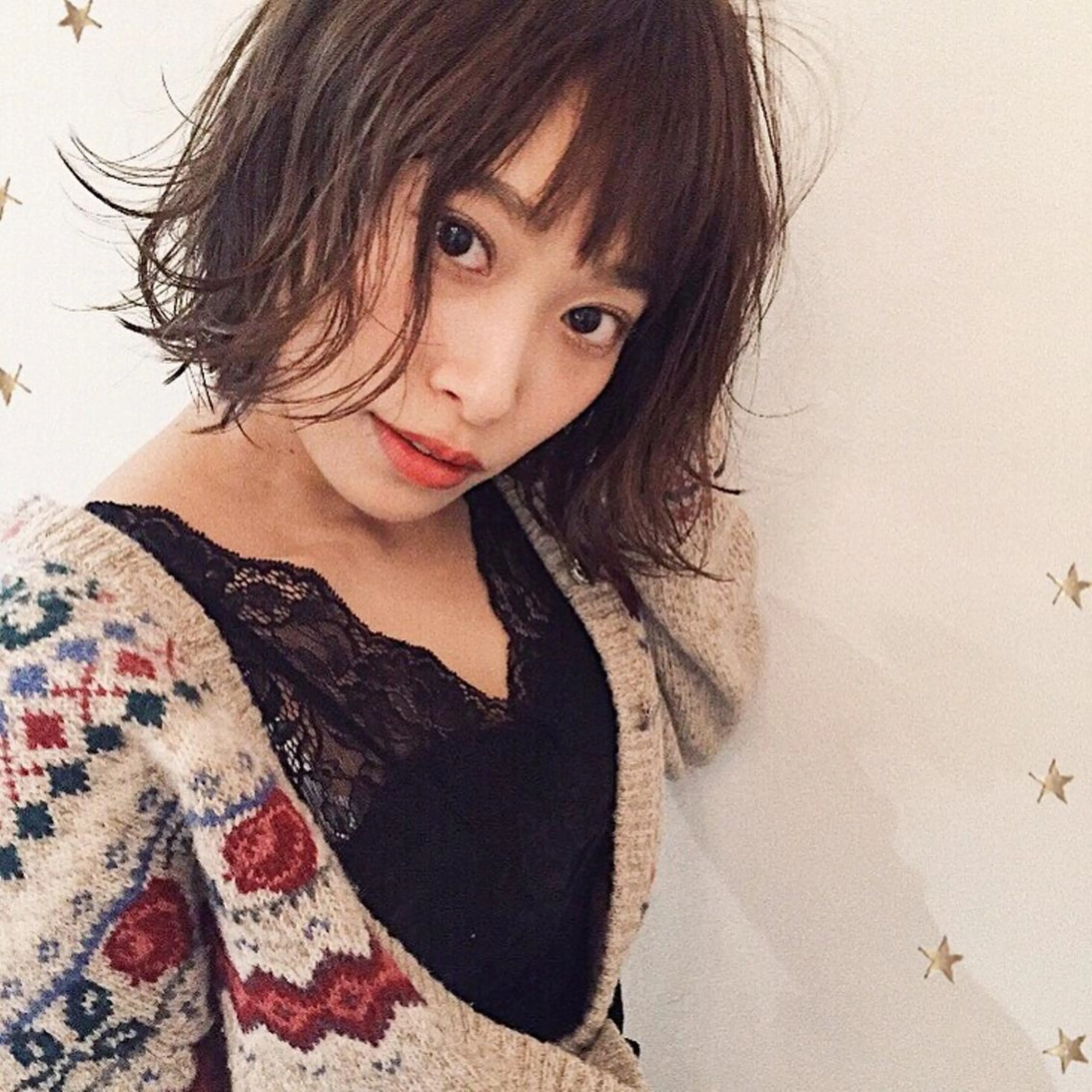 ミディアム カラー 市川 千夏のヘアスタイル