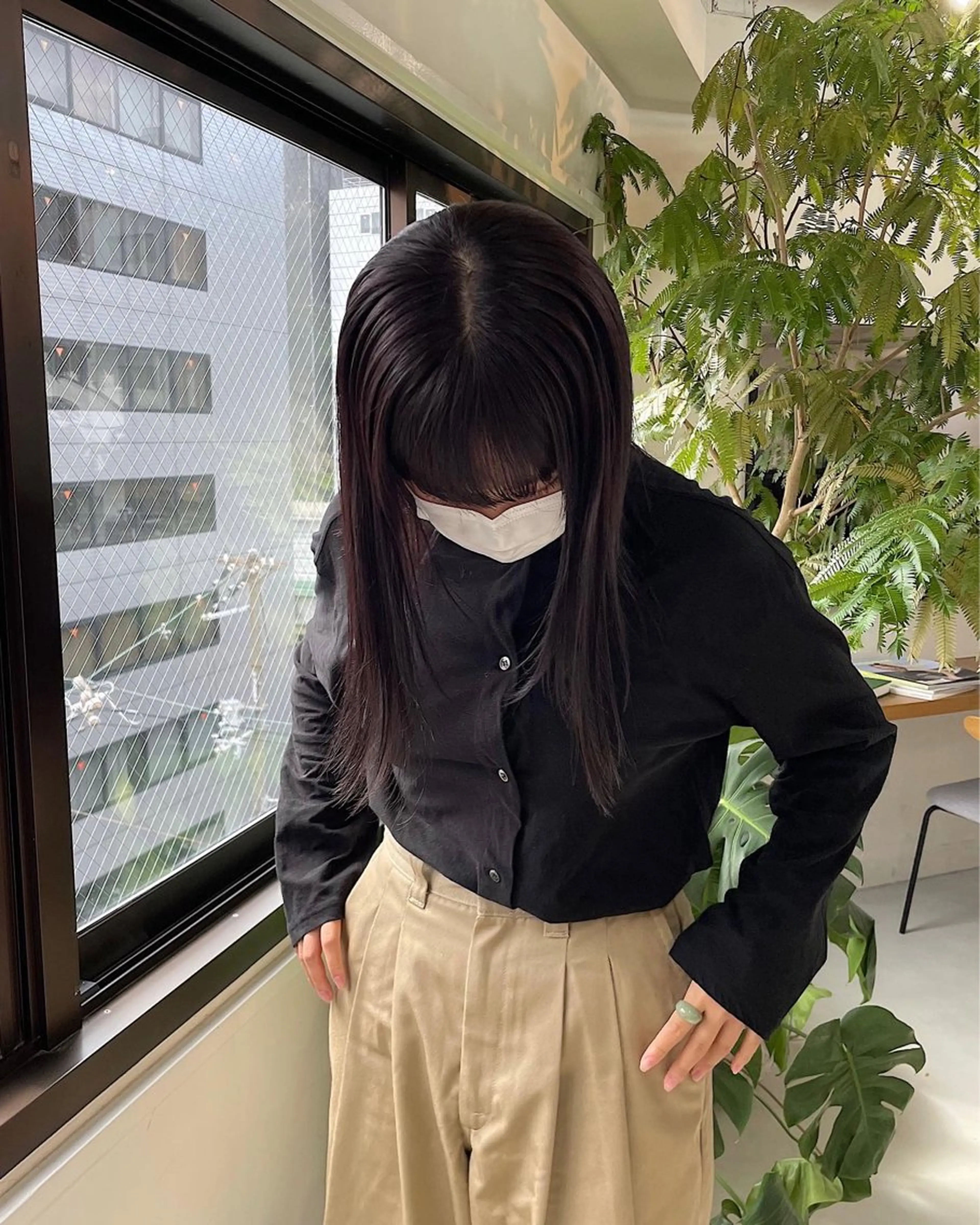 ミディアム カラー 竹中 彩音のヘアスタイル