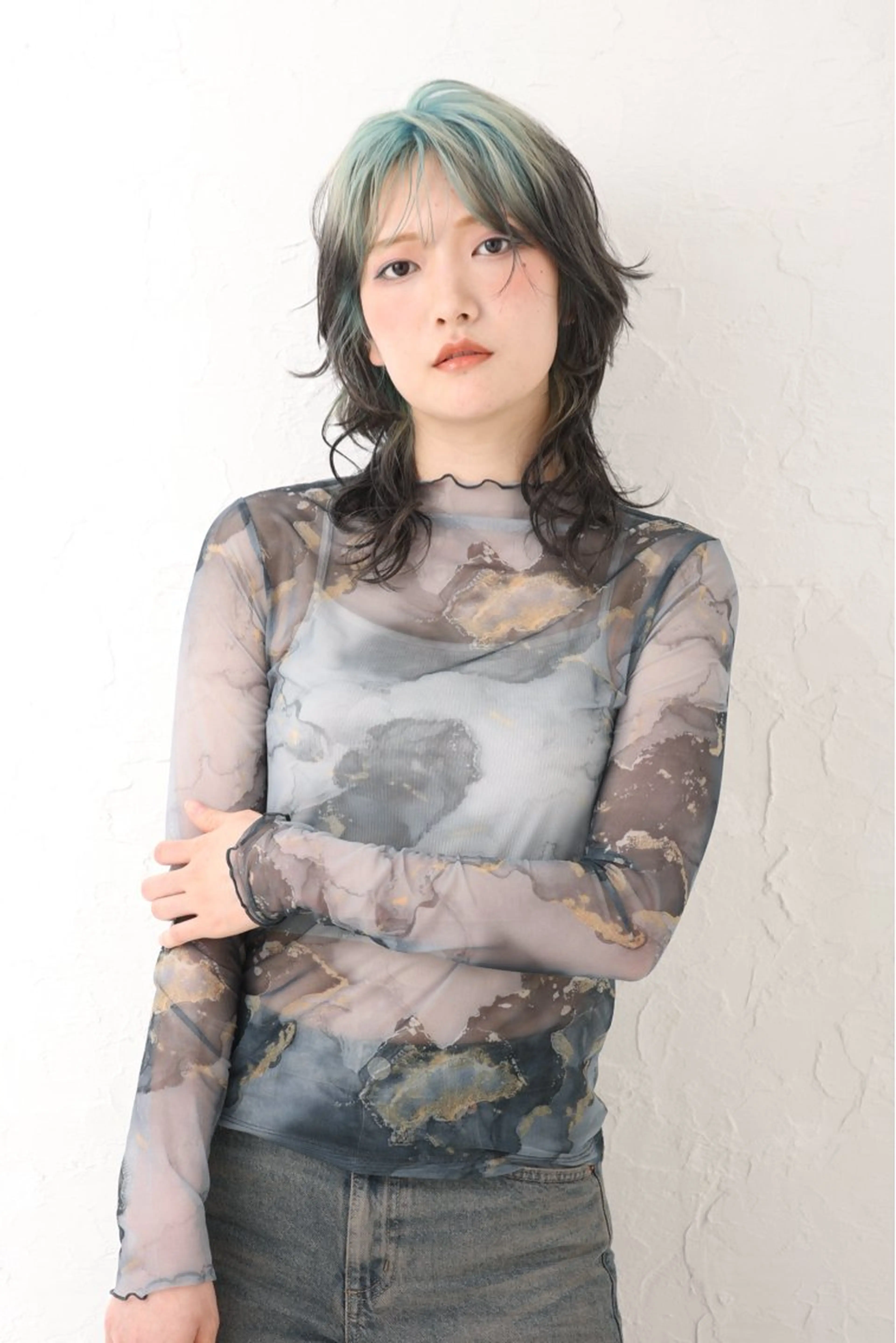 セミロング カラー レイヤーカットモデル 募集/藤原一真のヘアスタイル