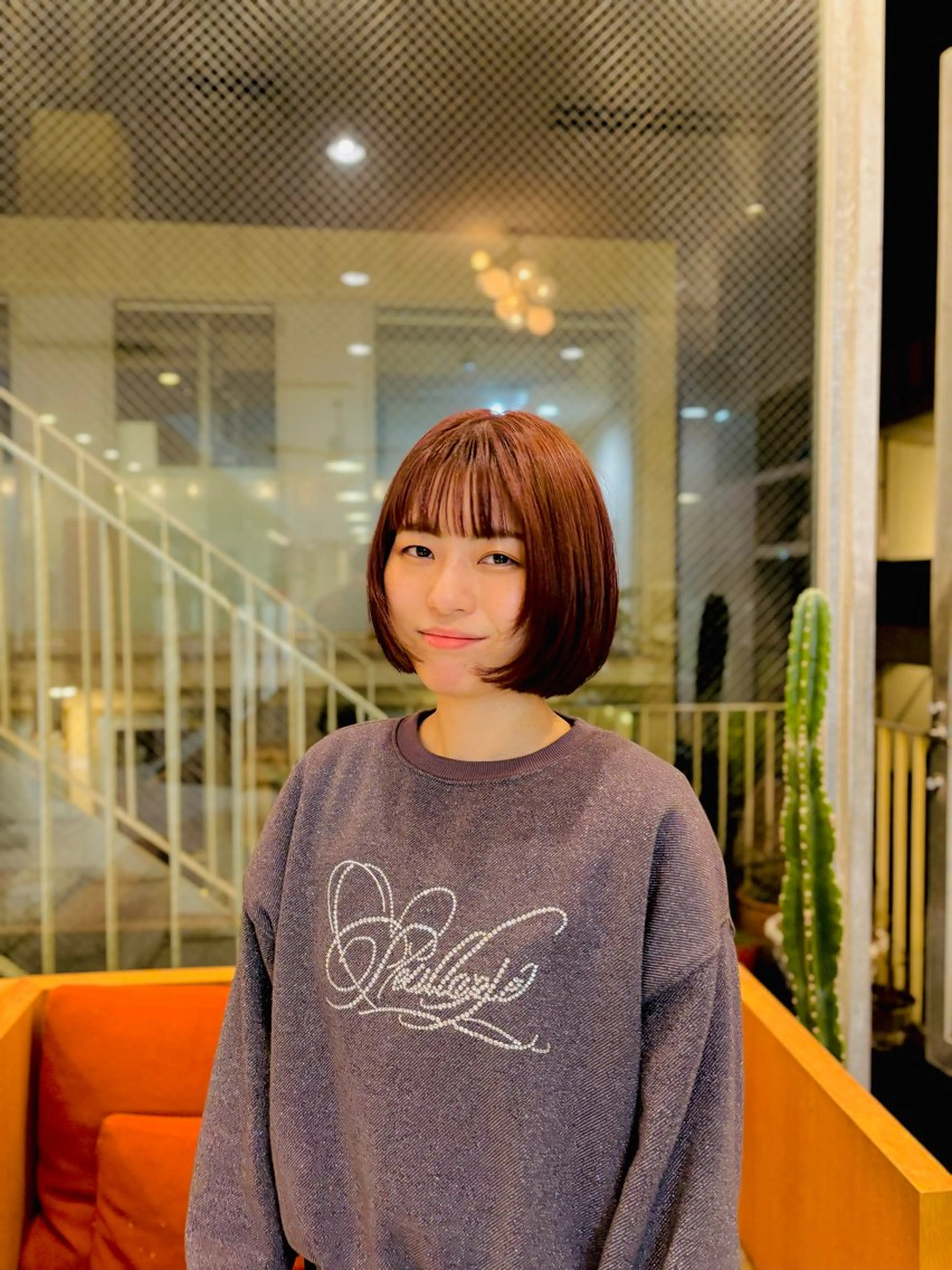 カラー ブリーチ ブラウンカラー ブリーチなしカラー ピンクカラー 舩橋 壱誠のヘアスタイル