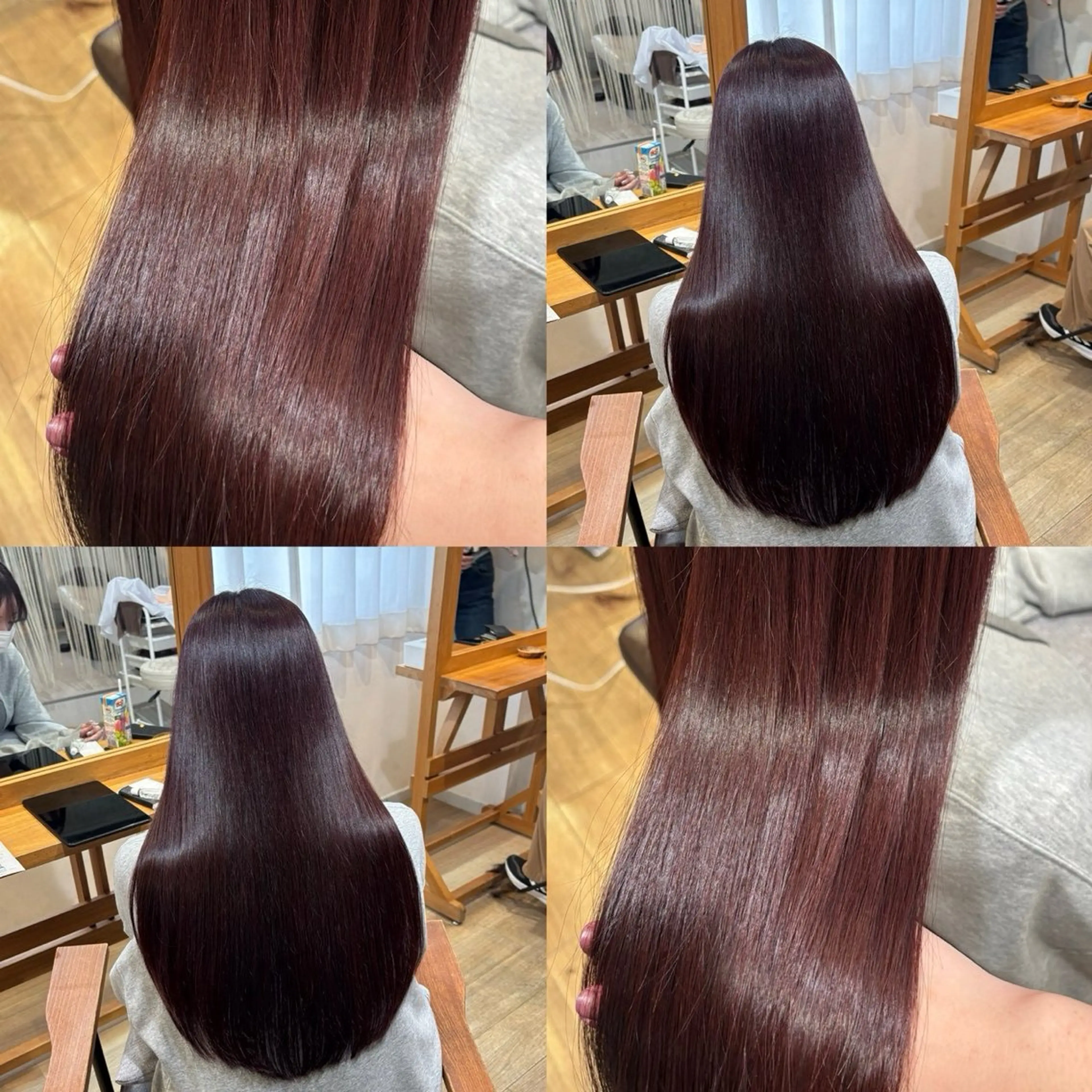 ロング カラー レッドカラー ヘアカラー トリートメント ヘッドスパ RINNO🌷透明感 カラー/縮毛矯正のヘアスタイル