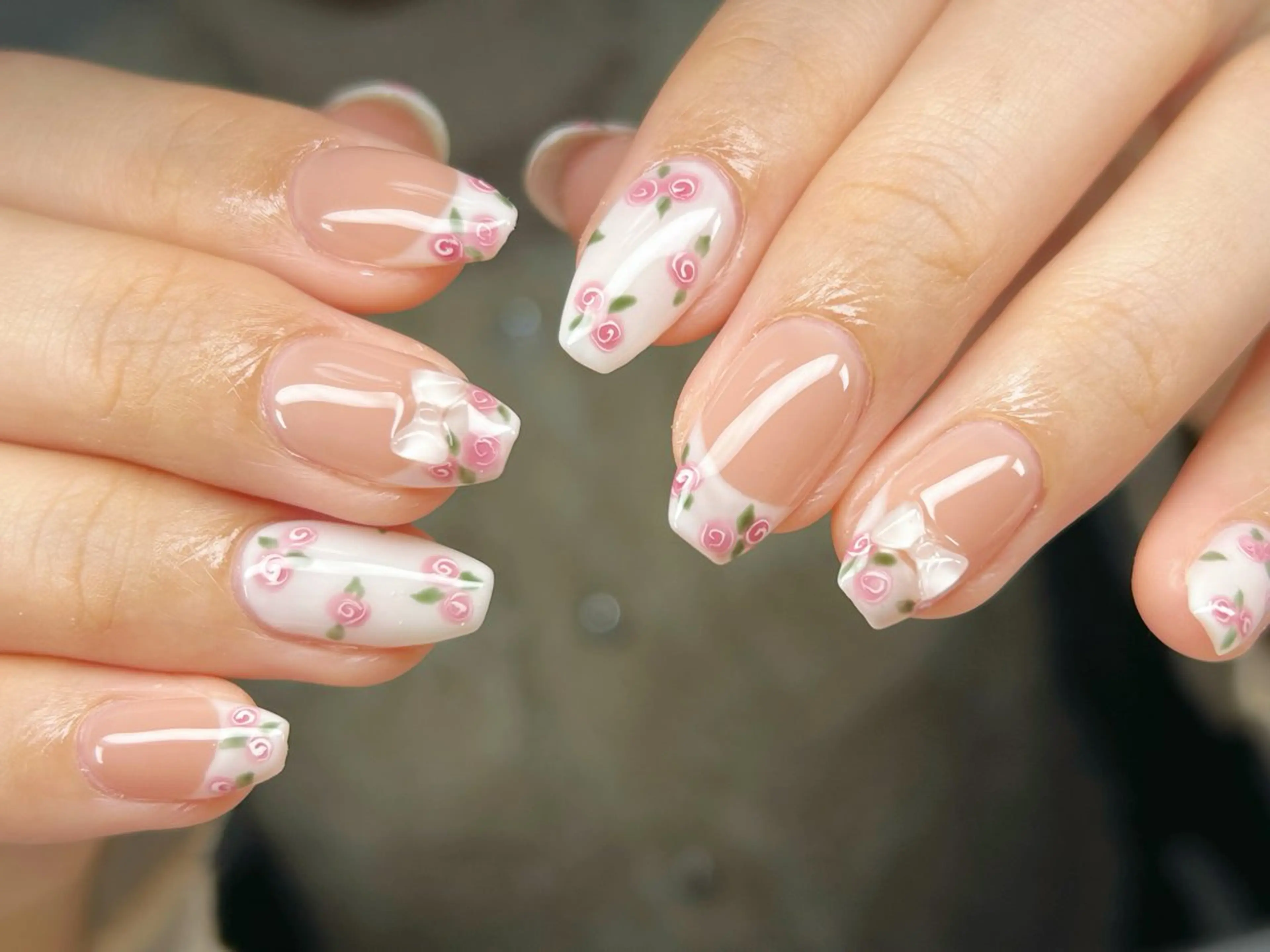 ネイル アートネイル チークネイル 成人式 入学式 長さ出し ハンドネイル Lino Nailのネイルデザイン