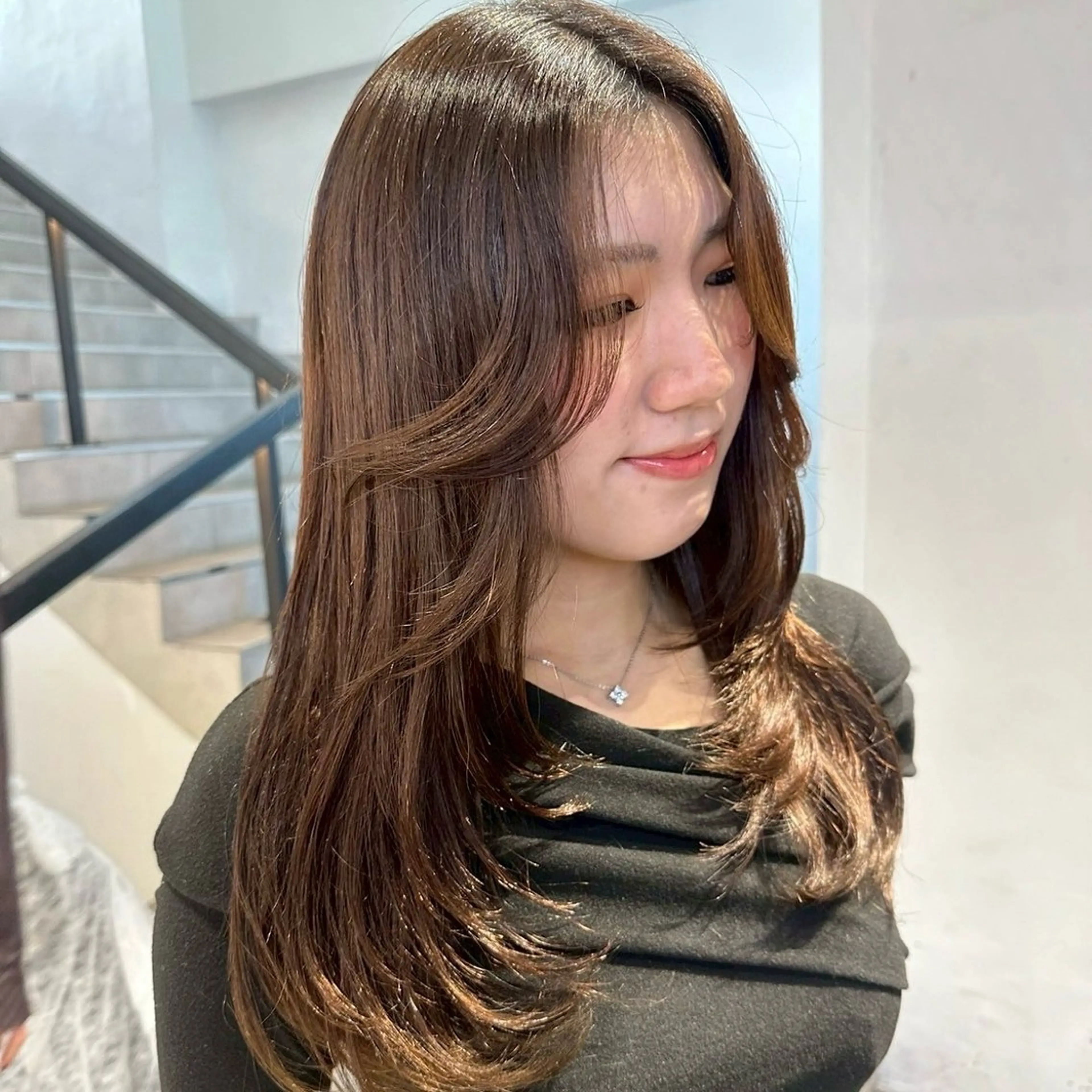 セミロング カット ブラウン/レイヤー ココトキ🌺のヘアスタイル