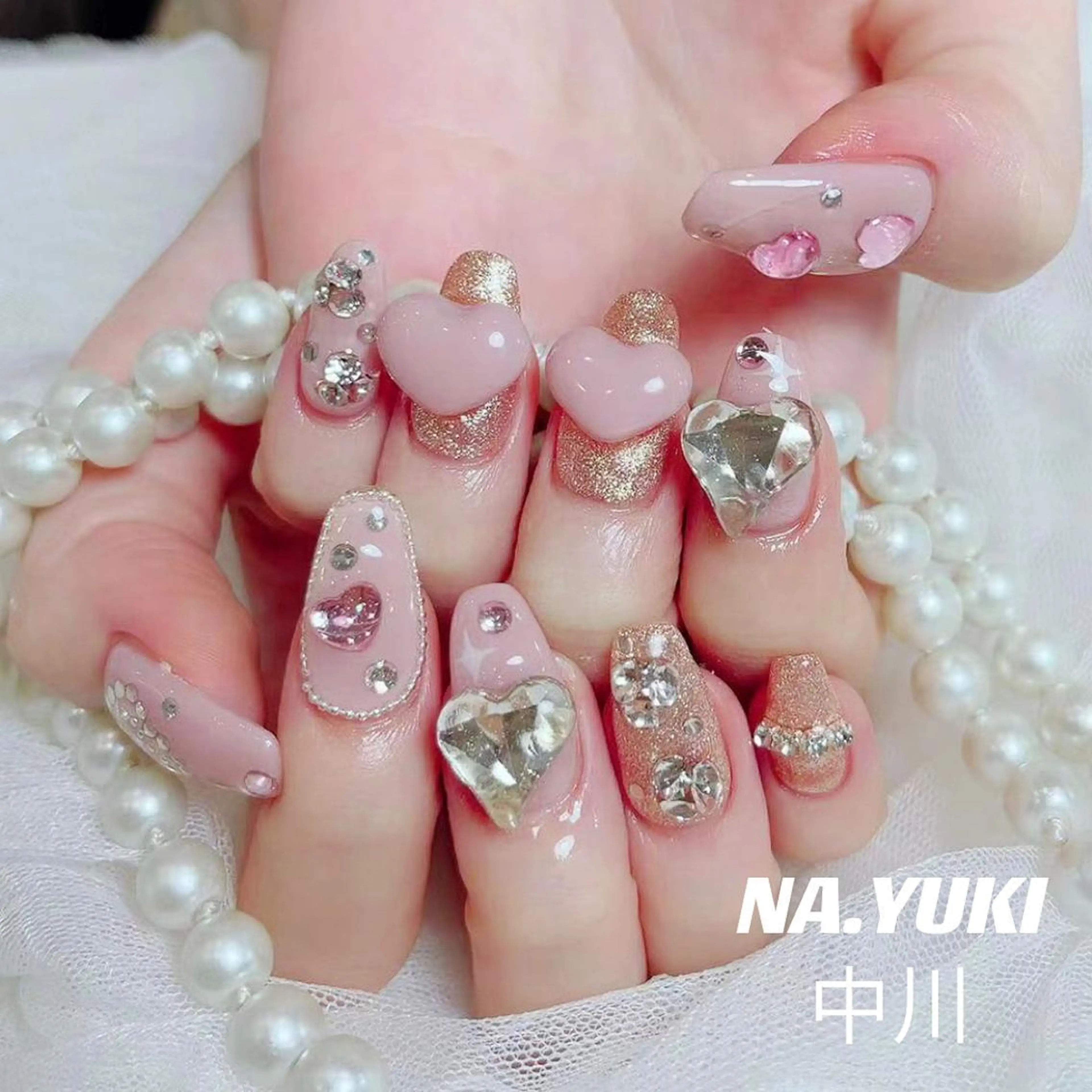 ネイル ハート ハンドネイル ハンドケア ナユキNA.YUKI 池袋店のネイルデザイン