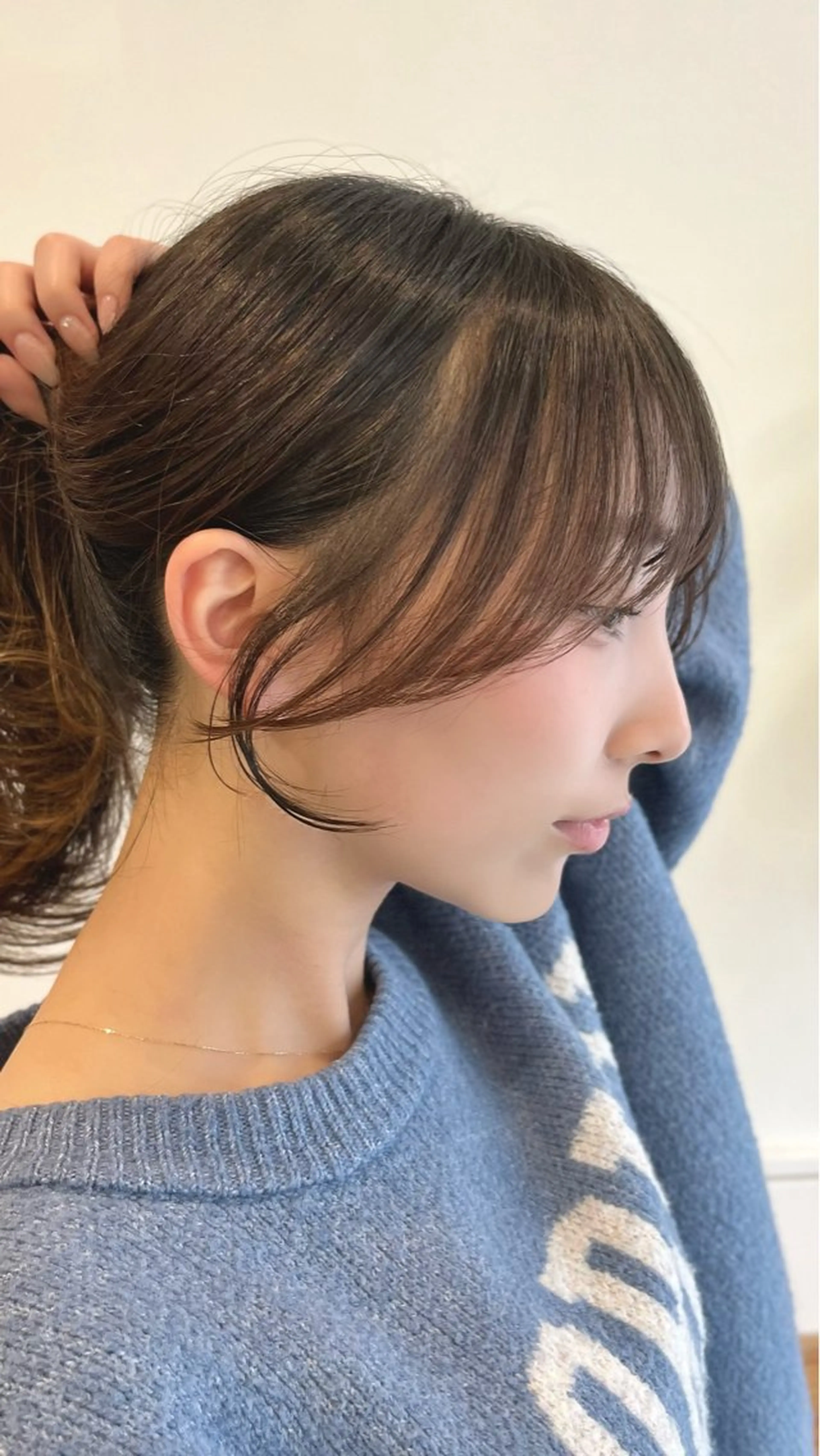 ロング カラー ショートボブ ブルーカラー ブルーグレー ブルーグレージュ グレージュ カット ヘアカラー VIEW EHIME 齋藤  あつきのヘアスタイル