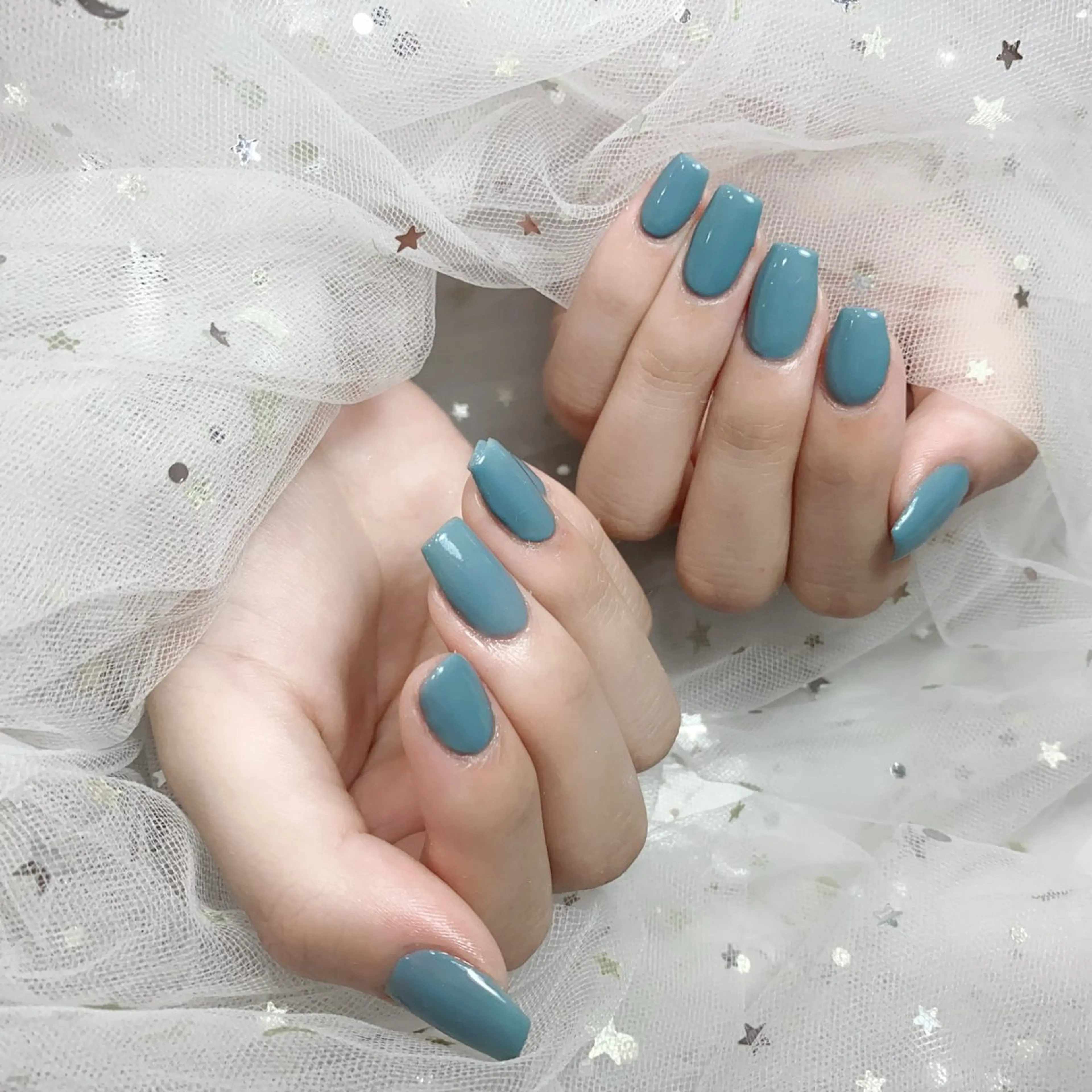 ネイル アートネイル フラッシュネイル フレンチネイル ジェルネイル ガラスフレンチ M2 BEAUTY アユミのネイルデザイン