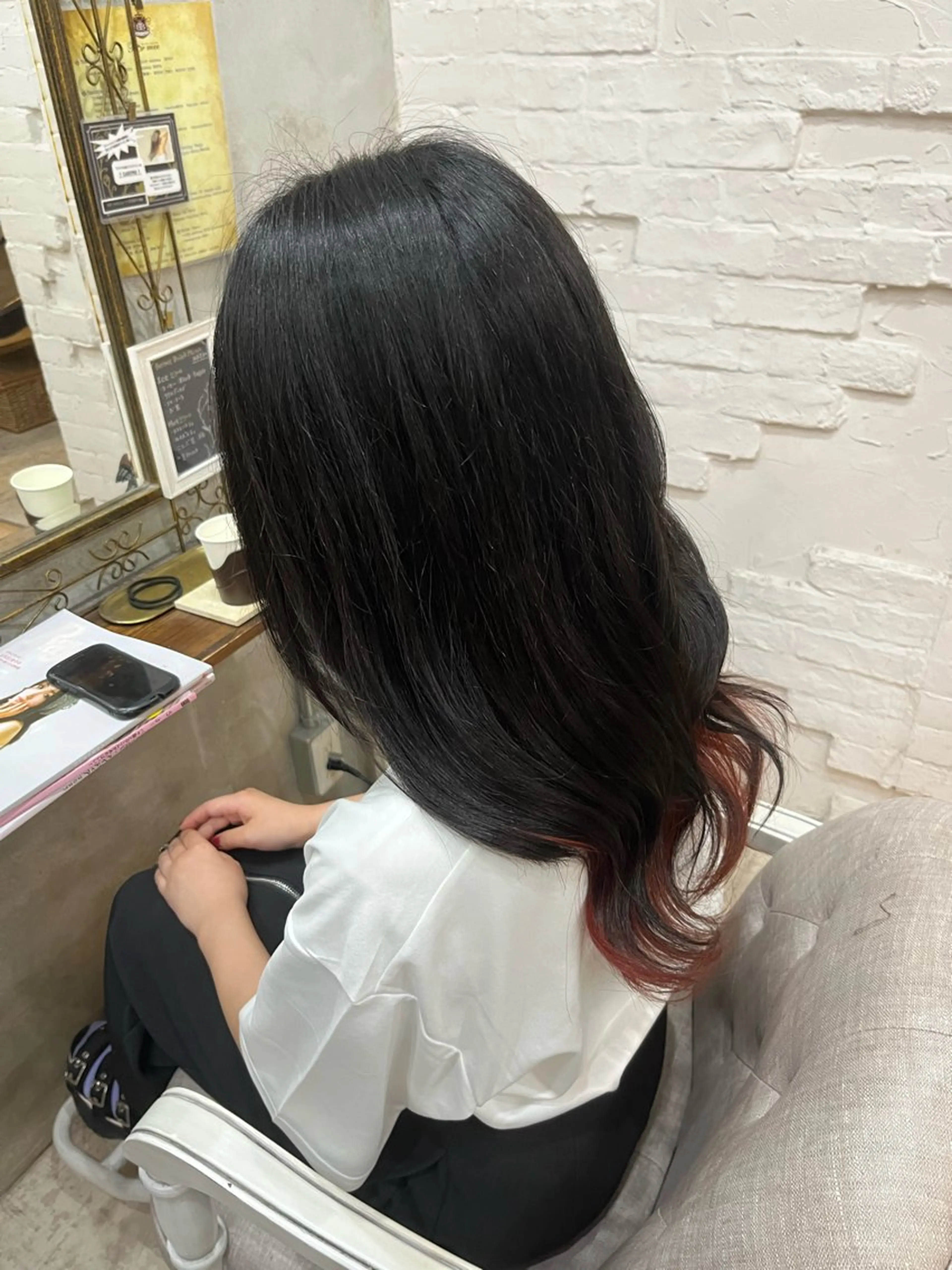 ロング カラー カット ヘアカラー トリートメント 艶髪/ハイトーン/ ヘアセット/モエノのヘアスタイル