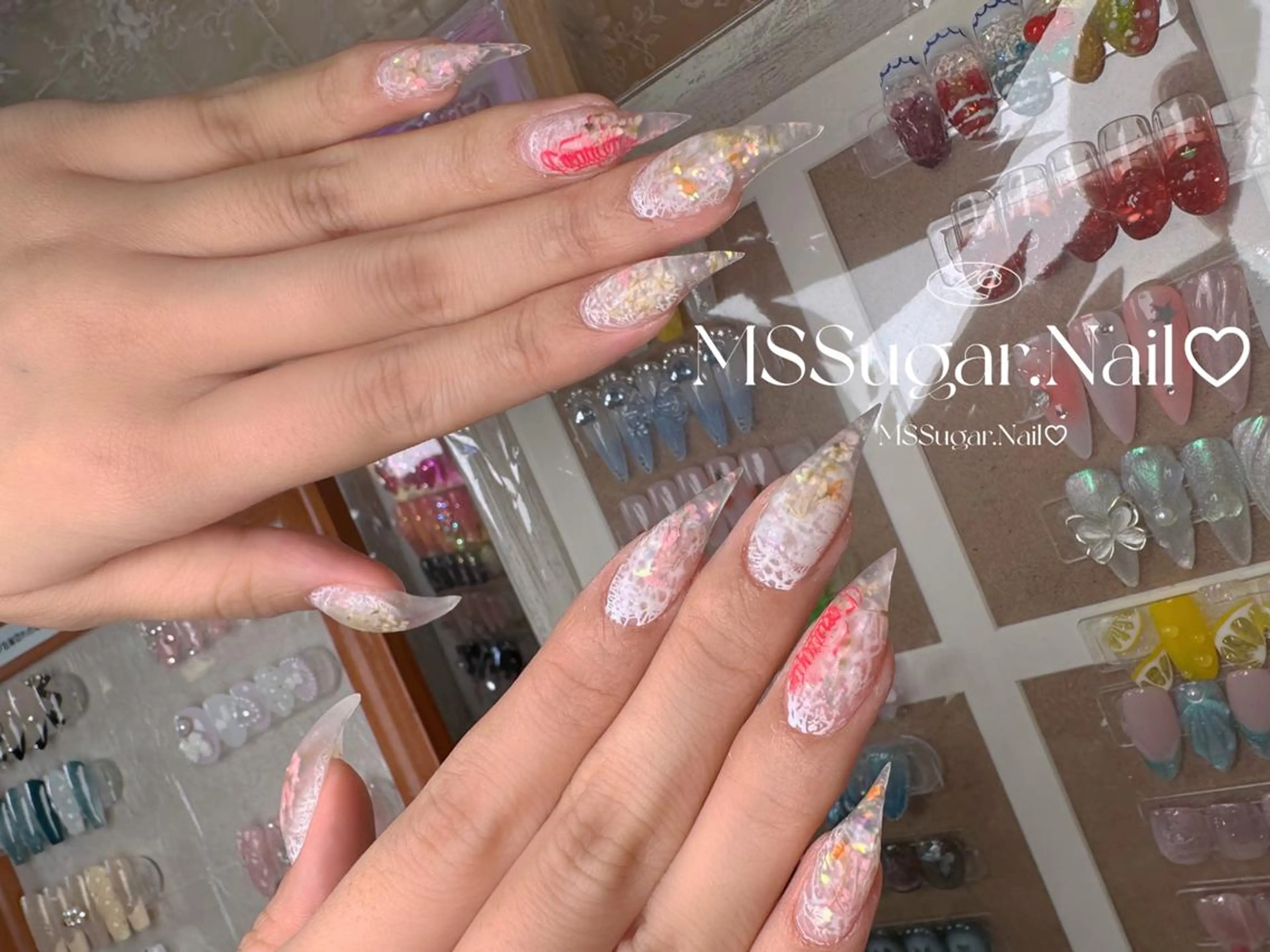 ネイル ハロウィン ロングネイル マグネットネイル スカルプネイル ネイルチップ MSSugar Nailのネイルデザイン