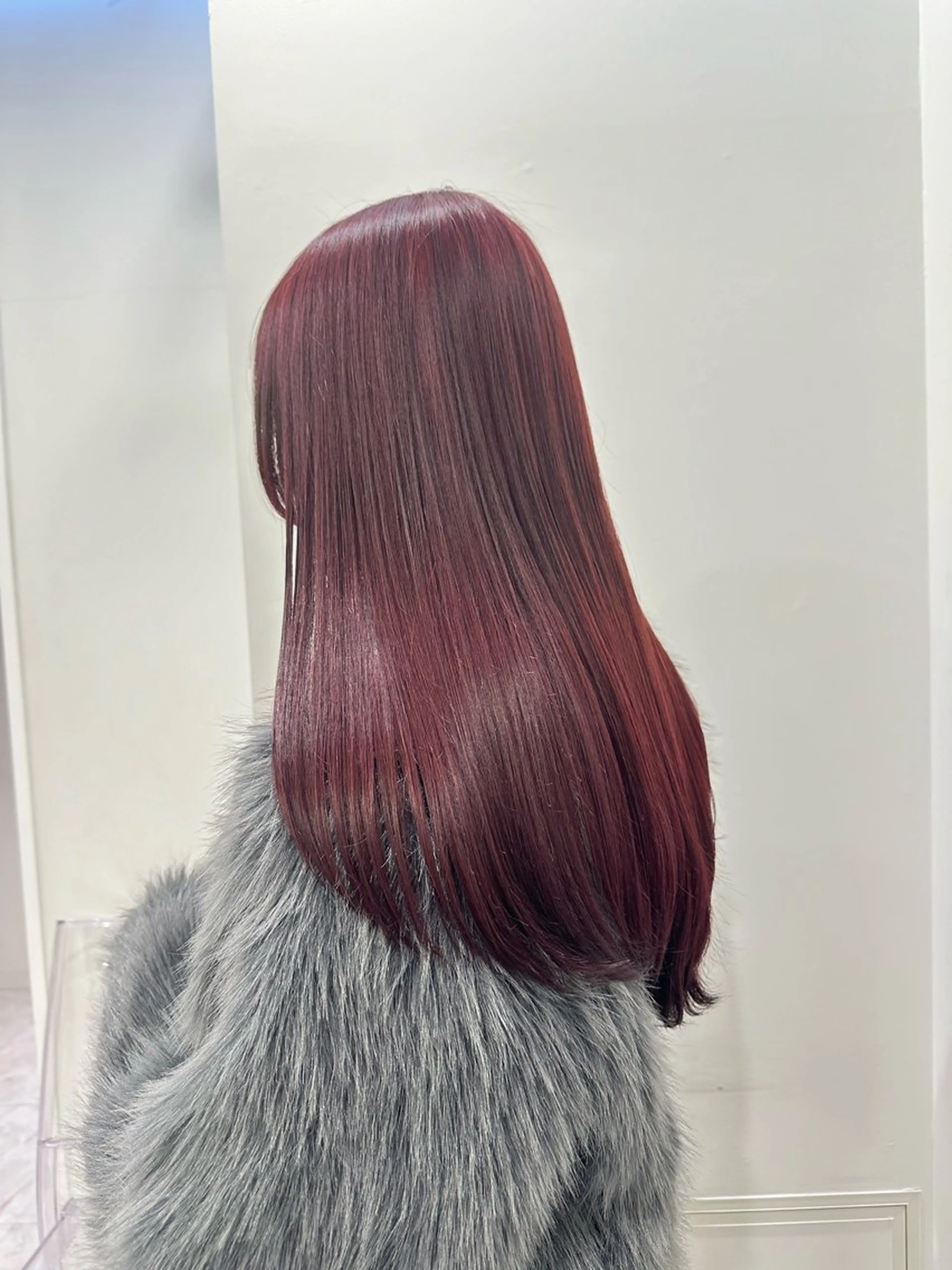 ロング カラー ブリーチ ブリーチなしカラー レッドカラー ヘアカラー 渋谷/透明感カラー /半個室/こうめいのヘアスタイル