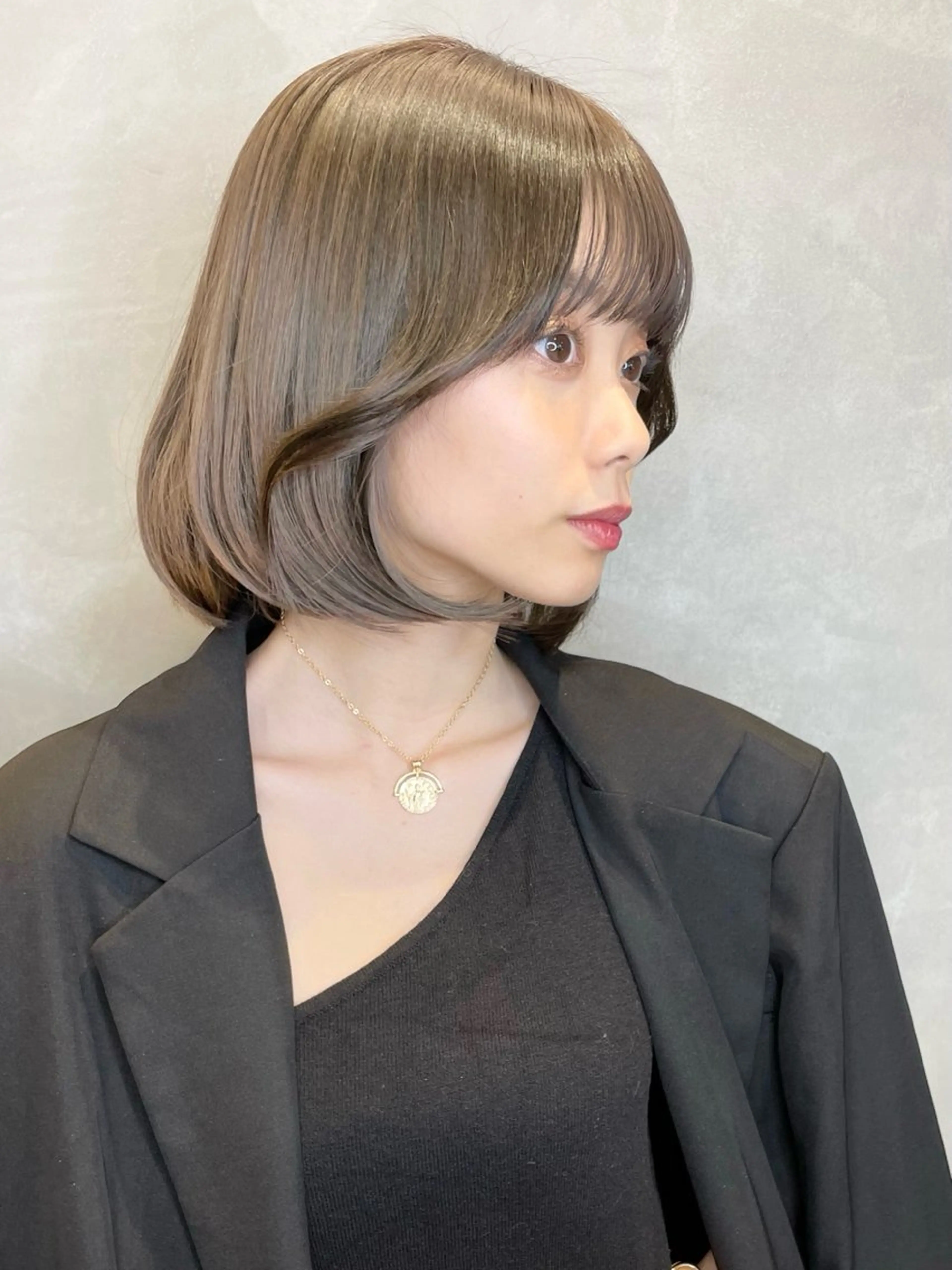 ミディアム ボブ タンバルモリ 韓国風ヘア カット ヘアカラー ボブ/デザインカラー /表参道/新井美有紀のヘアスタイル