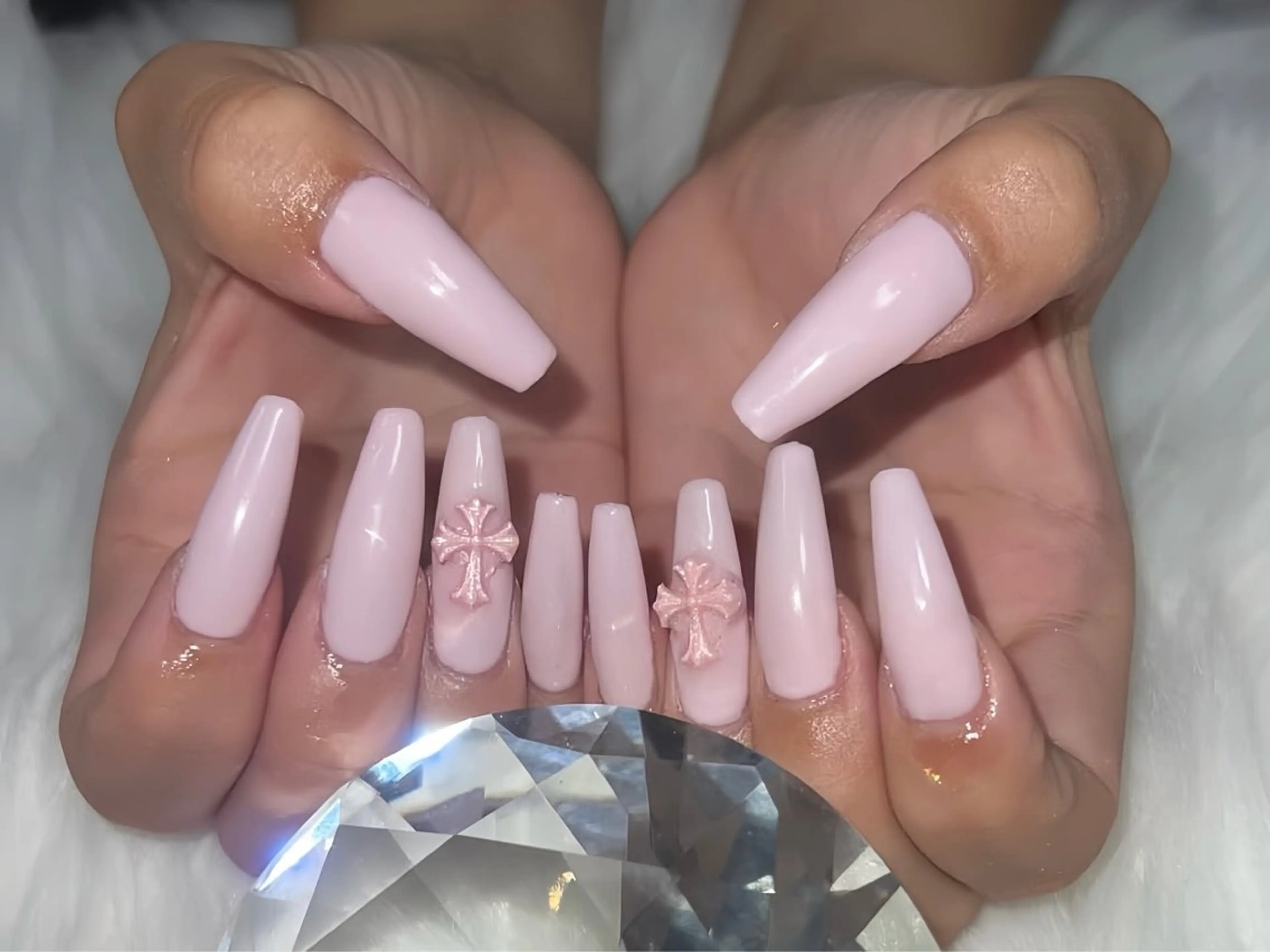 ネイル アートネイル 長さ出し ガーリー 韓国ネイル 持ち込み Rin Nail 新大久保店のネイルデザイン