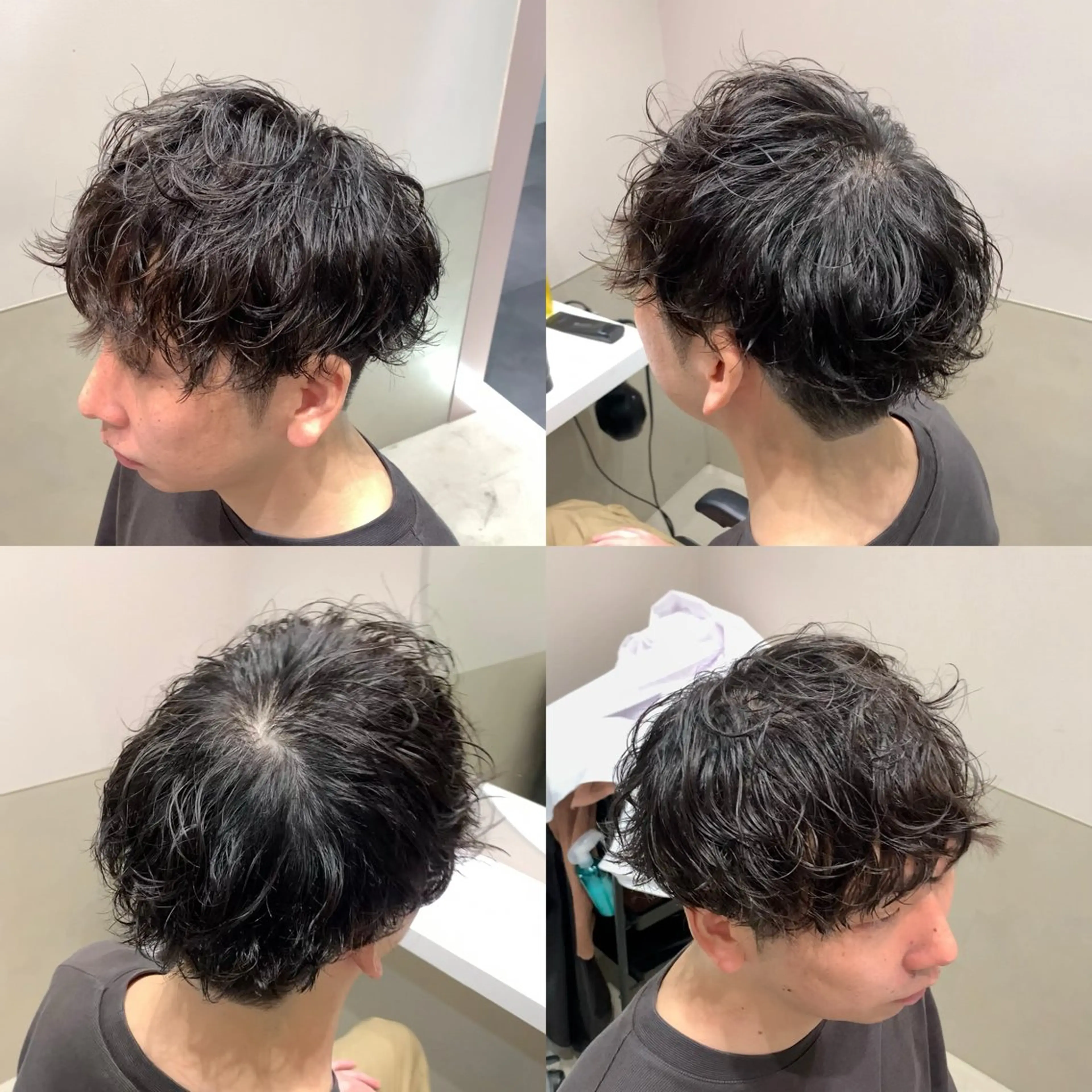 ショート パーマ メンズ アップバング メンズブリーチ センターパート フェードカット フェザーパーマ カット パーマ トリートメント クセを最大限に活かす メンズ特化|奈良大祐のヘアスタイル