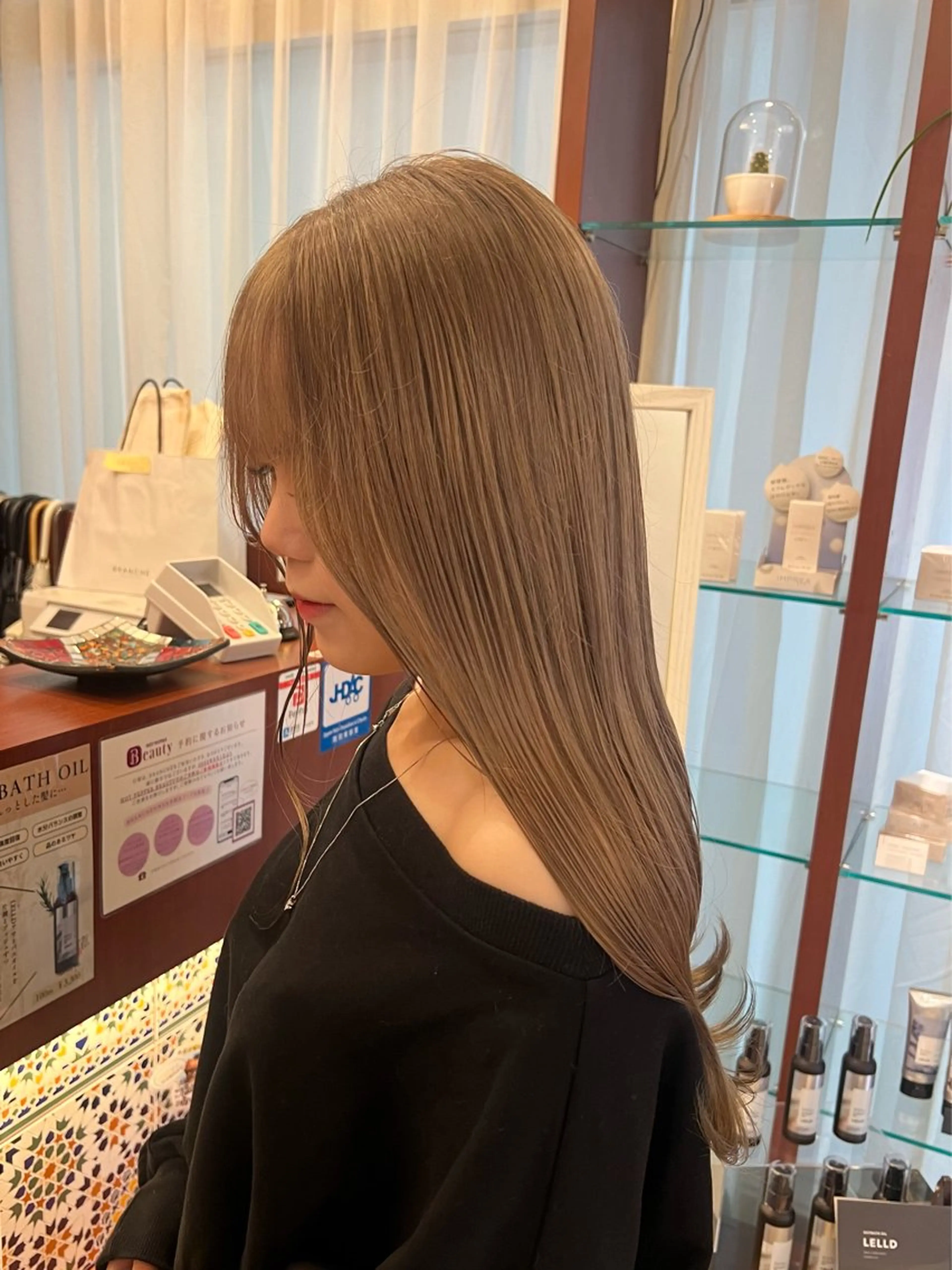 セミロング カラー 透明感カラー 髪質改善 BRANCHÈ海 /髪質改善/透明感のヘアスタイル