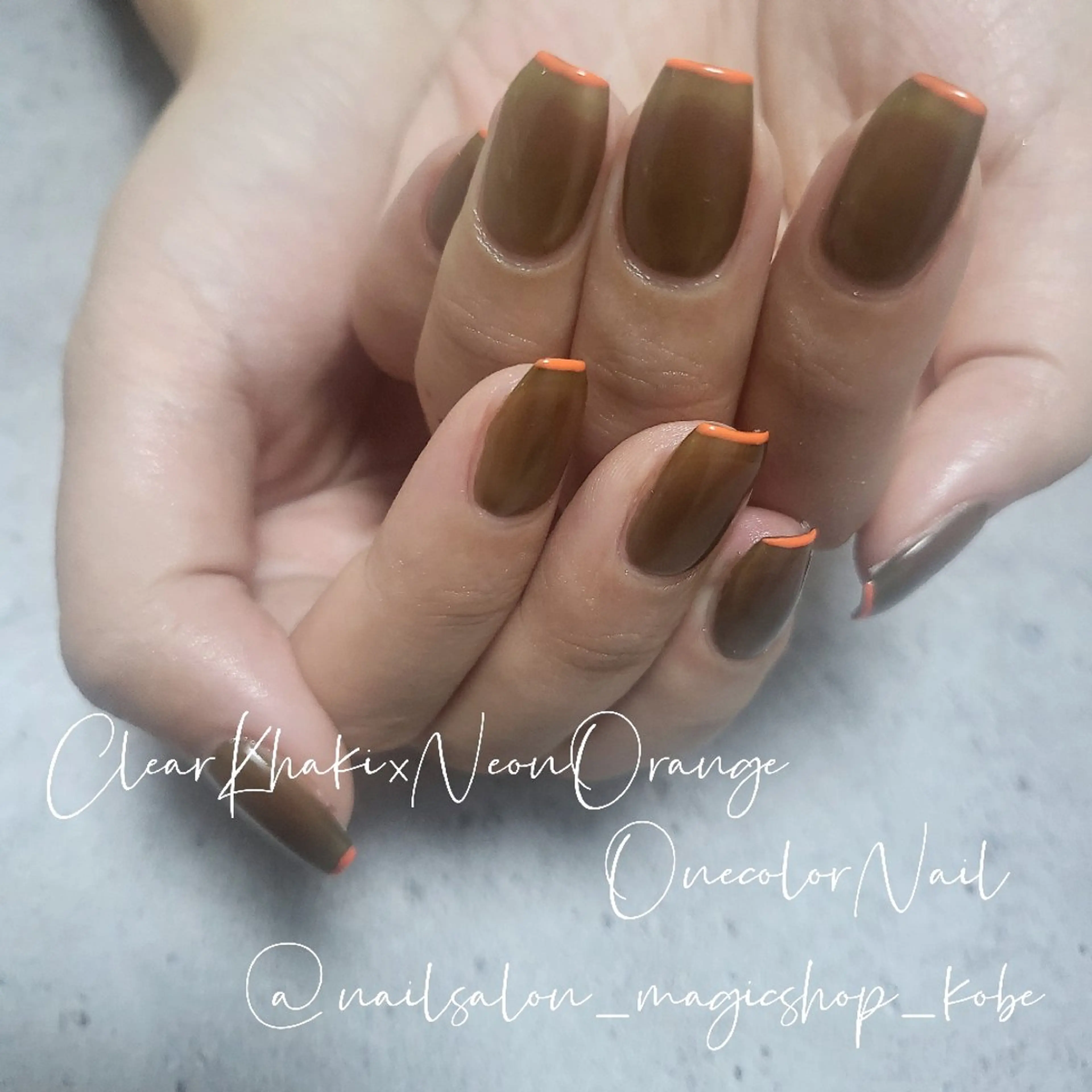 ネイル ジェルネイル ワンカラーネイル オレンジ ソフトジェル ハンドネイル Nailsalon MagicShopのネイルデザイン