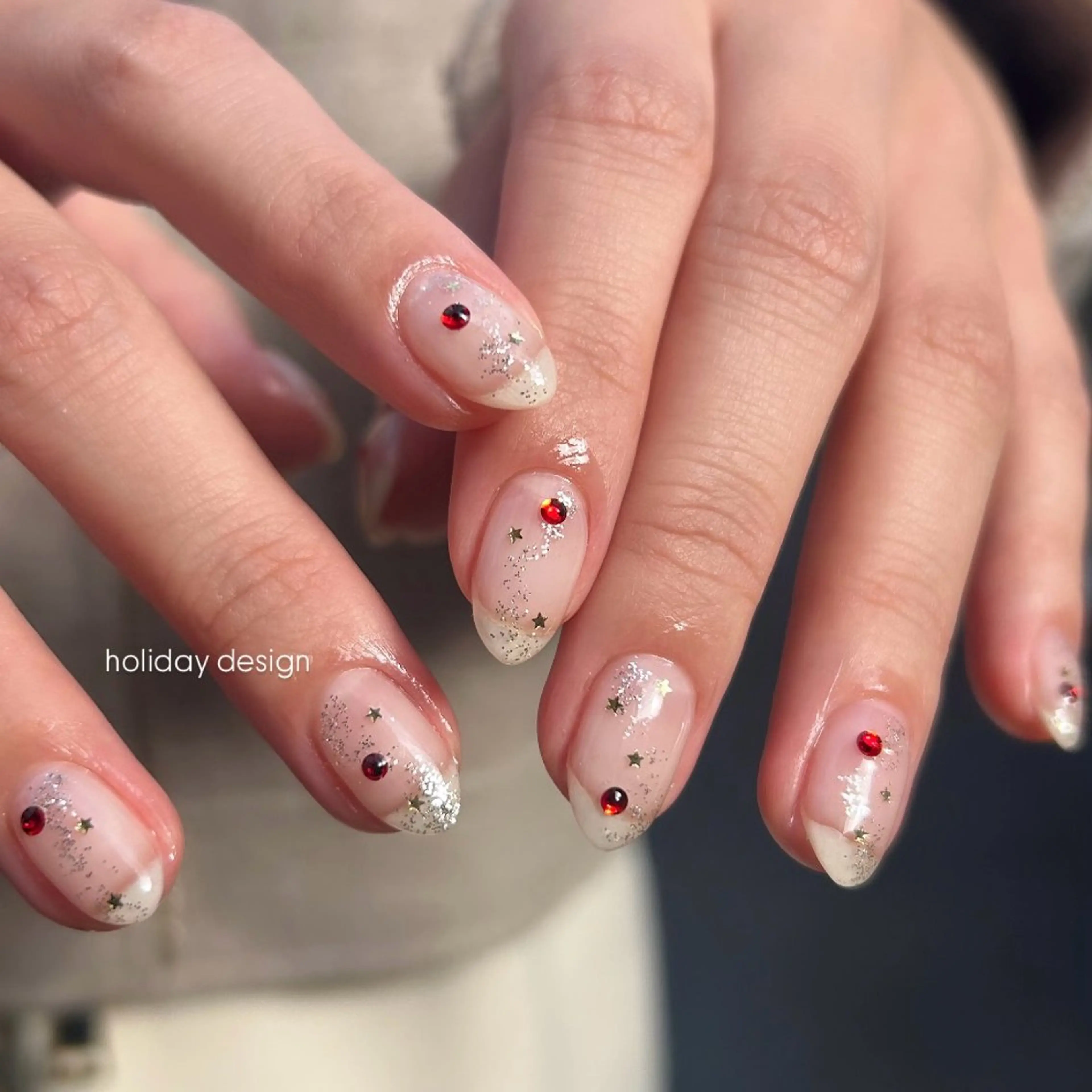 ネイル クリスマス Yumi シンプルネイルのネイルデザイン