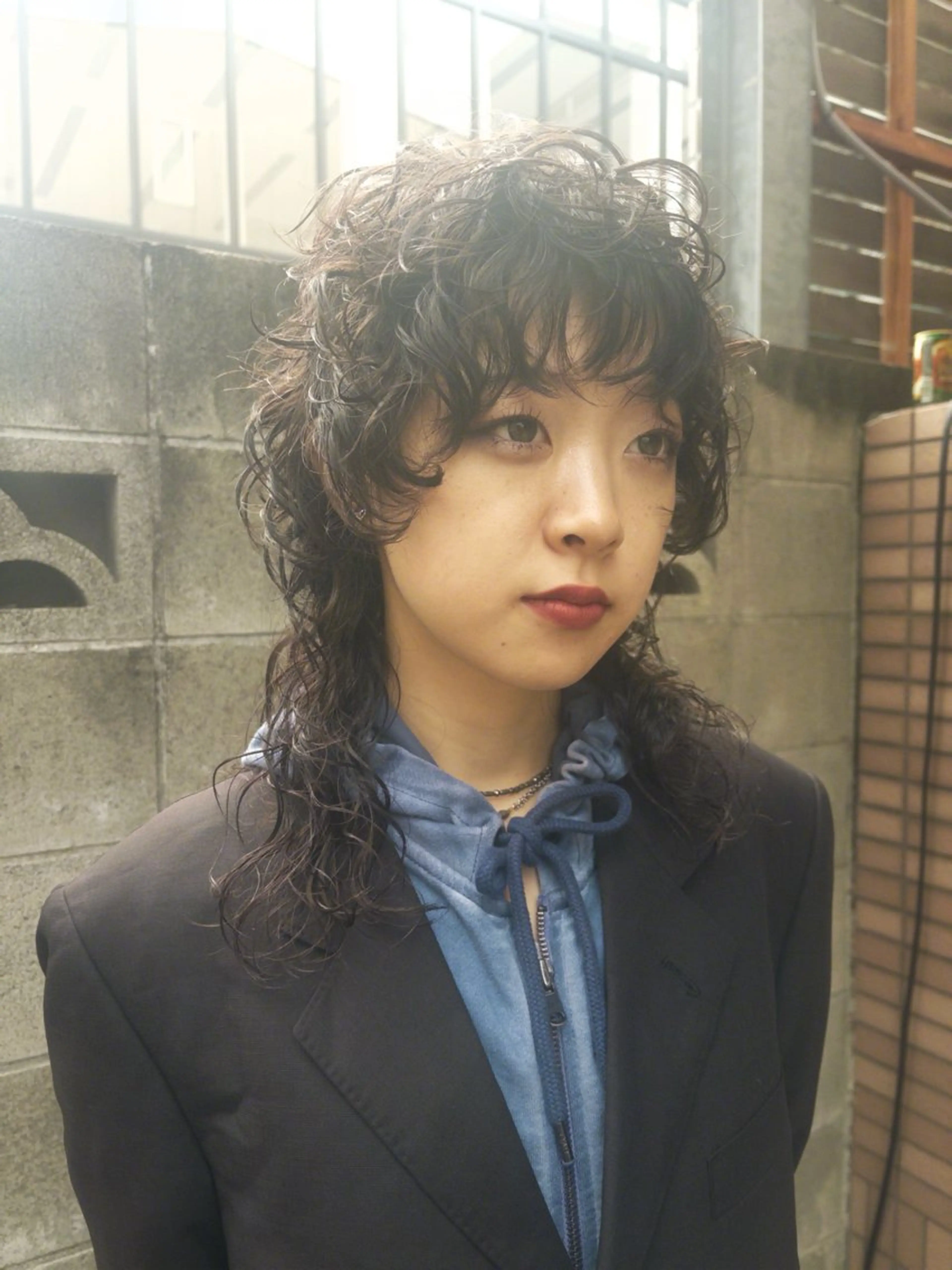 ミディアム パーマ ミディアムパーマ マレットヘア ウルフカット 後藤 一真のヘアスタイル