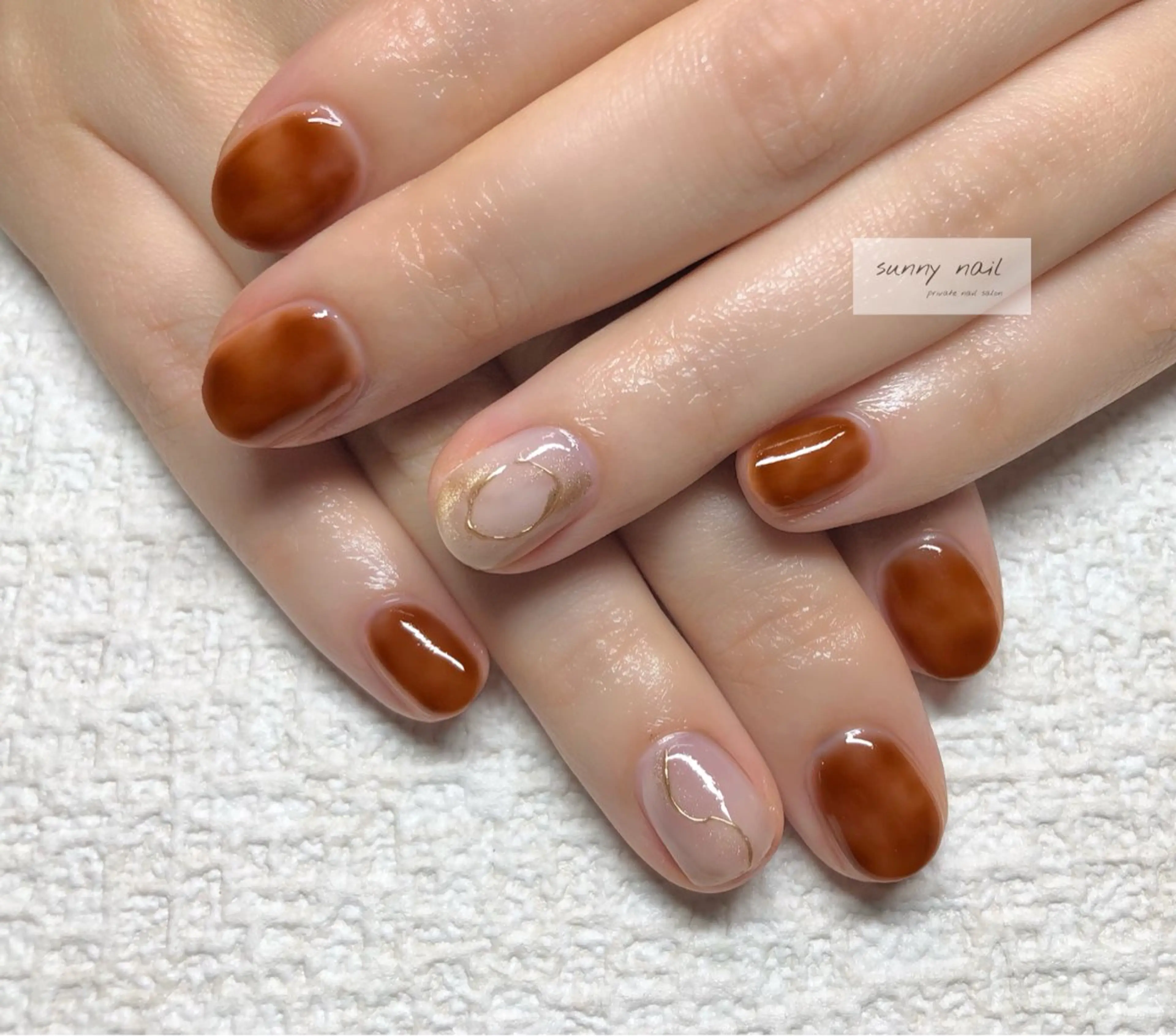 ネイル べっ甲ネイル ミラーネイル sunny nailのネイルデザイン