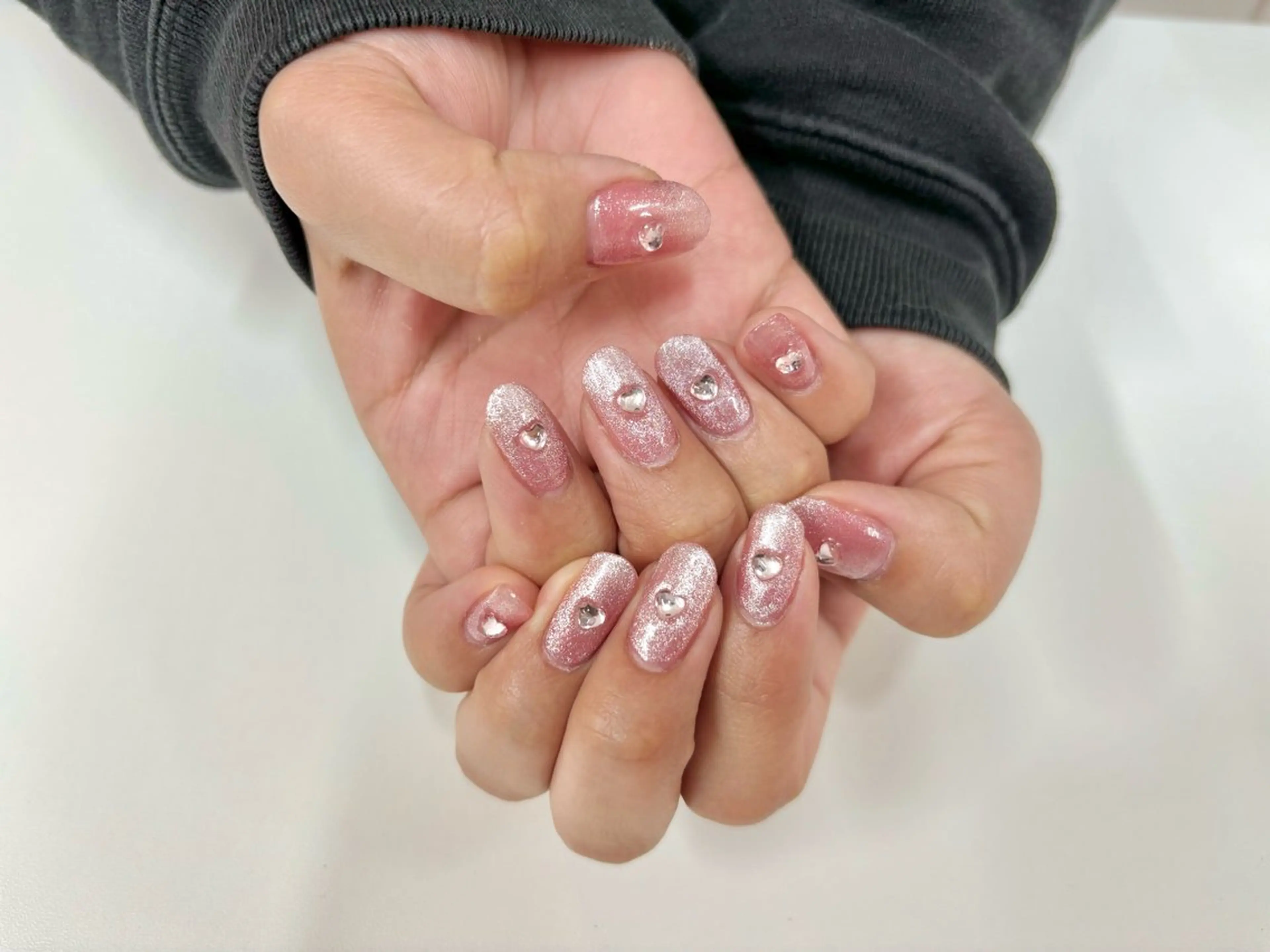 ネイル ハート キラキラネイル ハンドネイル Sakura Hのネイルデザイン