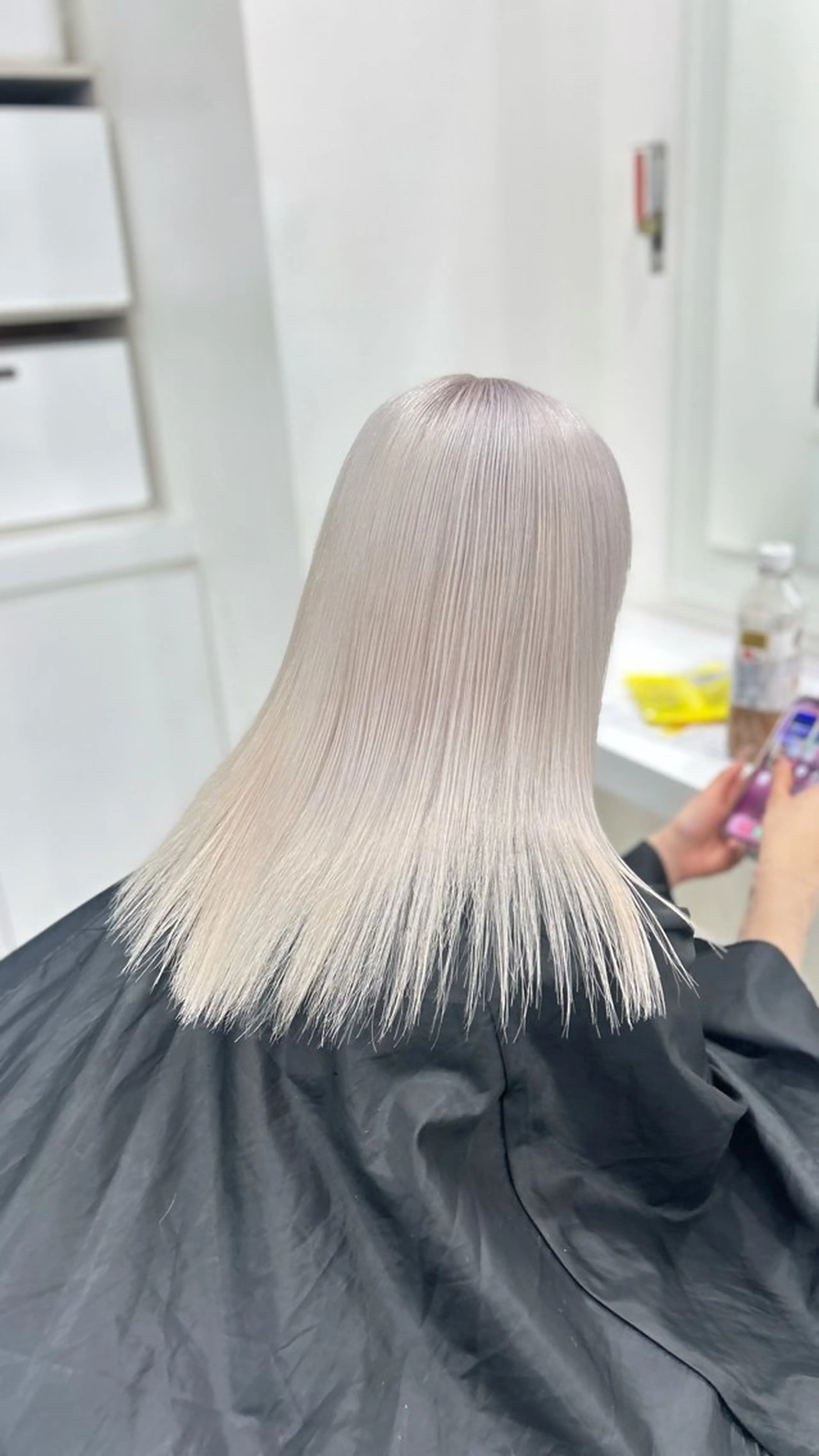 【💎3.4月限定💎】リタッチメニュー🩵ブリーチありダブルカラー+オリジナルトリートメント+ヘアセット👸🏼の写真