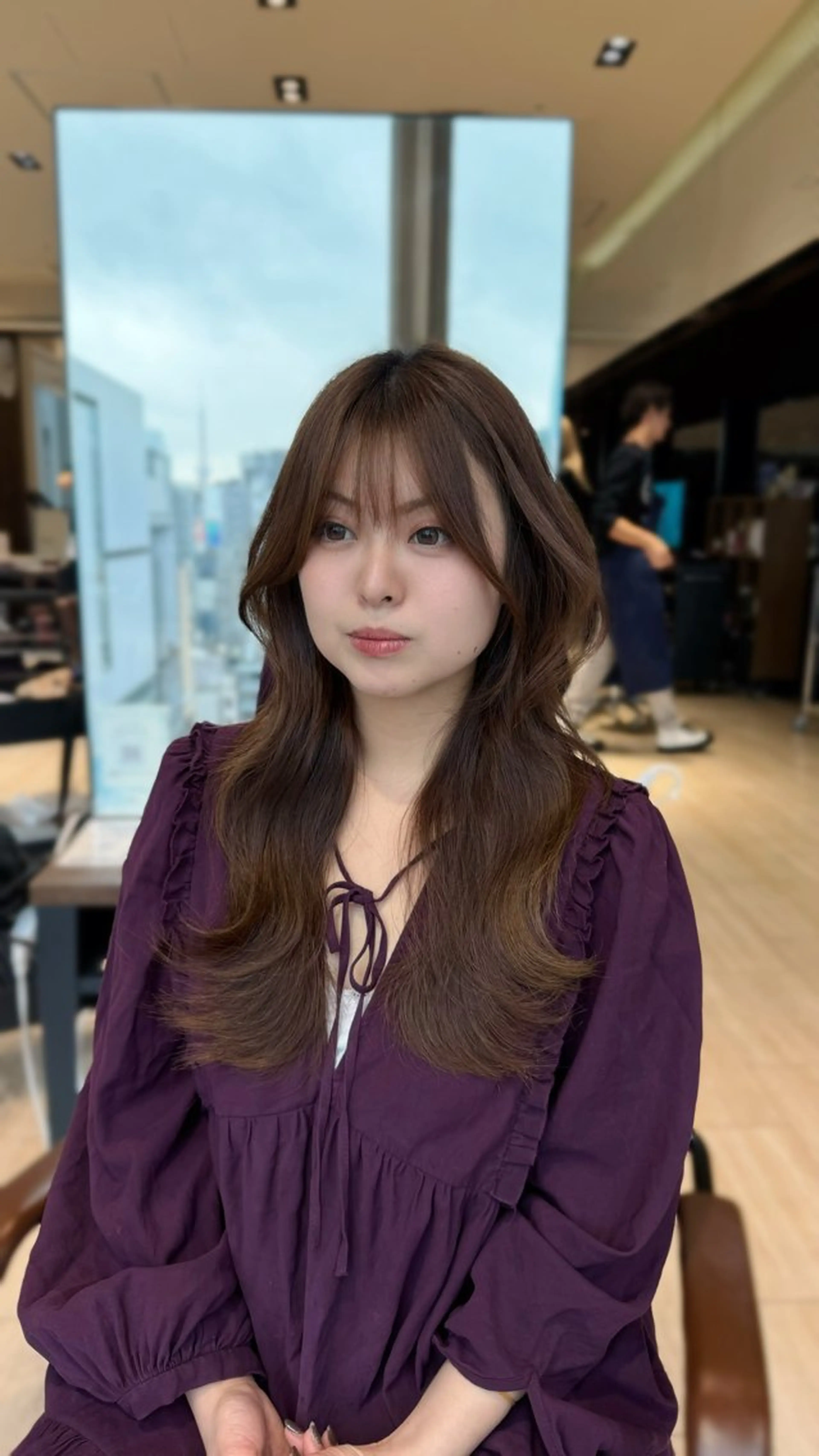 セミロング カラー ヘアアレンジ カット ヘアカラー トリートメント 顔周り&ミディアム 特化/池袋/kokiのヘアスタイル