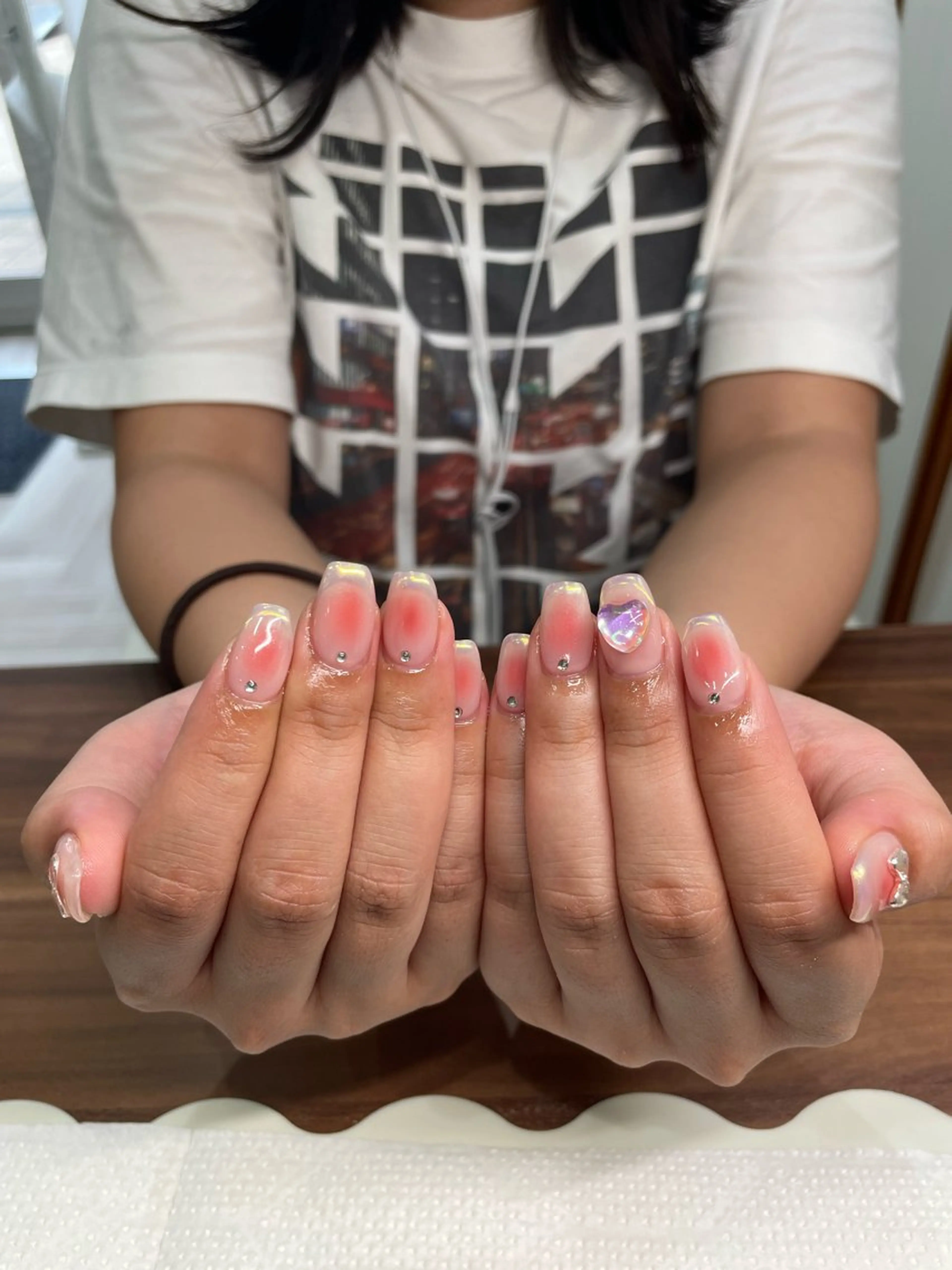 ネイル オーロラネイル チークネイル フレンチネイル ワンホンネイル Ricnail☾ ayanoのネイルデザイン