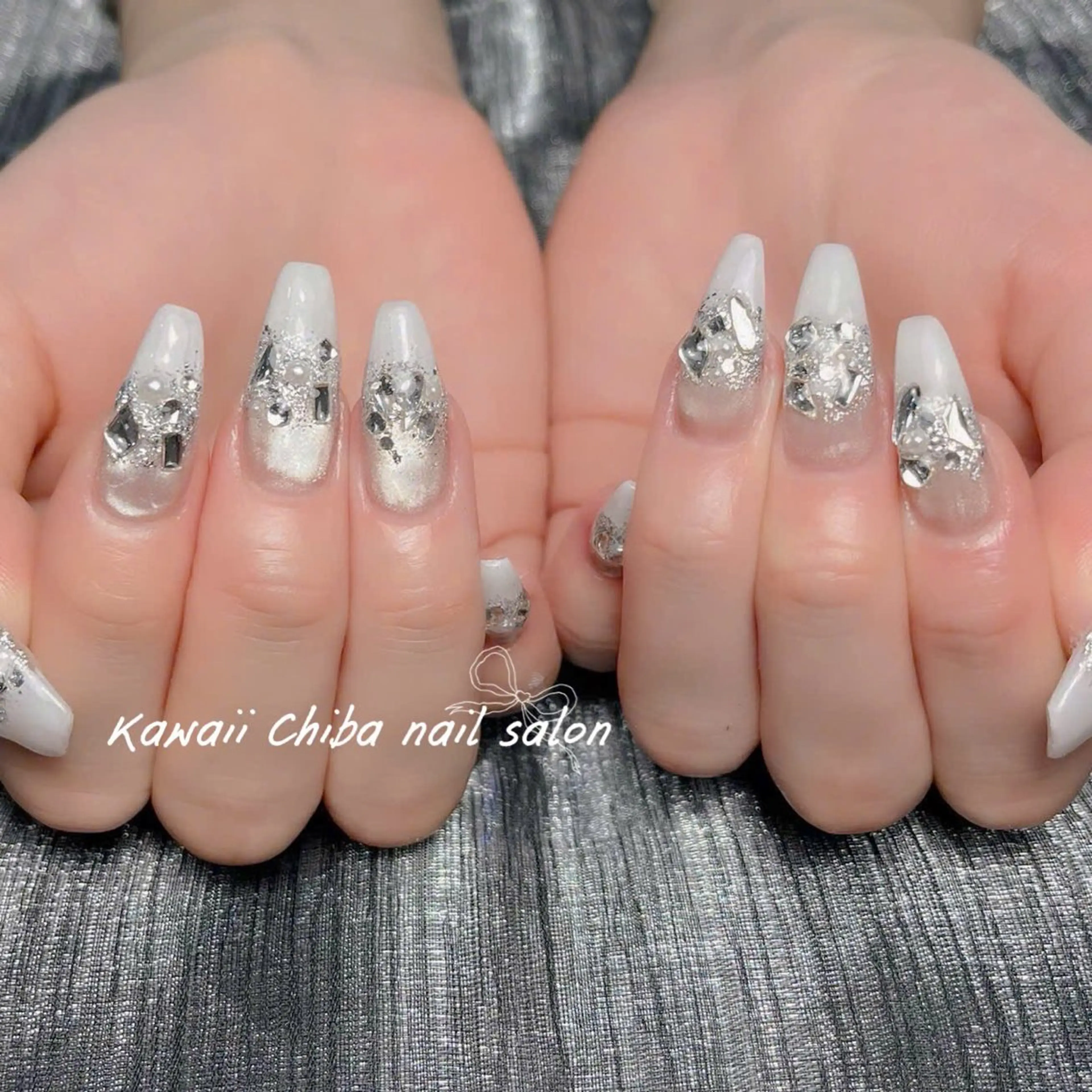 ネイル チークネイル ドット フレンチネイル 韓国ネイル レース ハンドネイル ハンドケア Kawaii Nail Salonのネイルデザイン