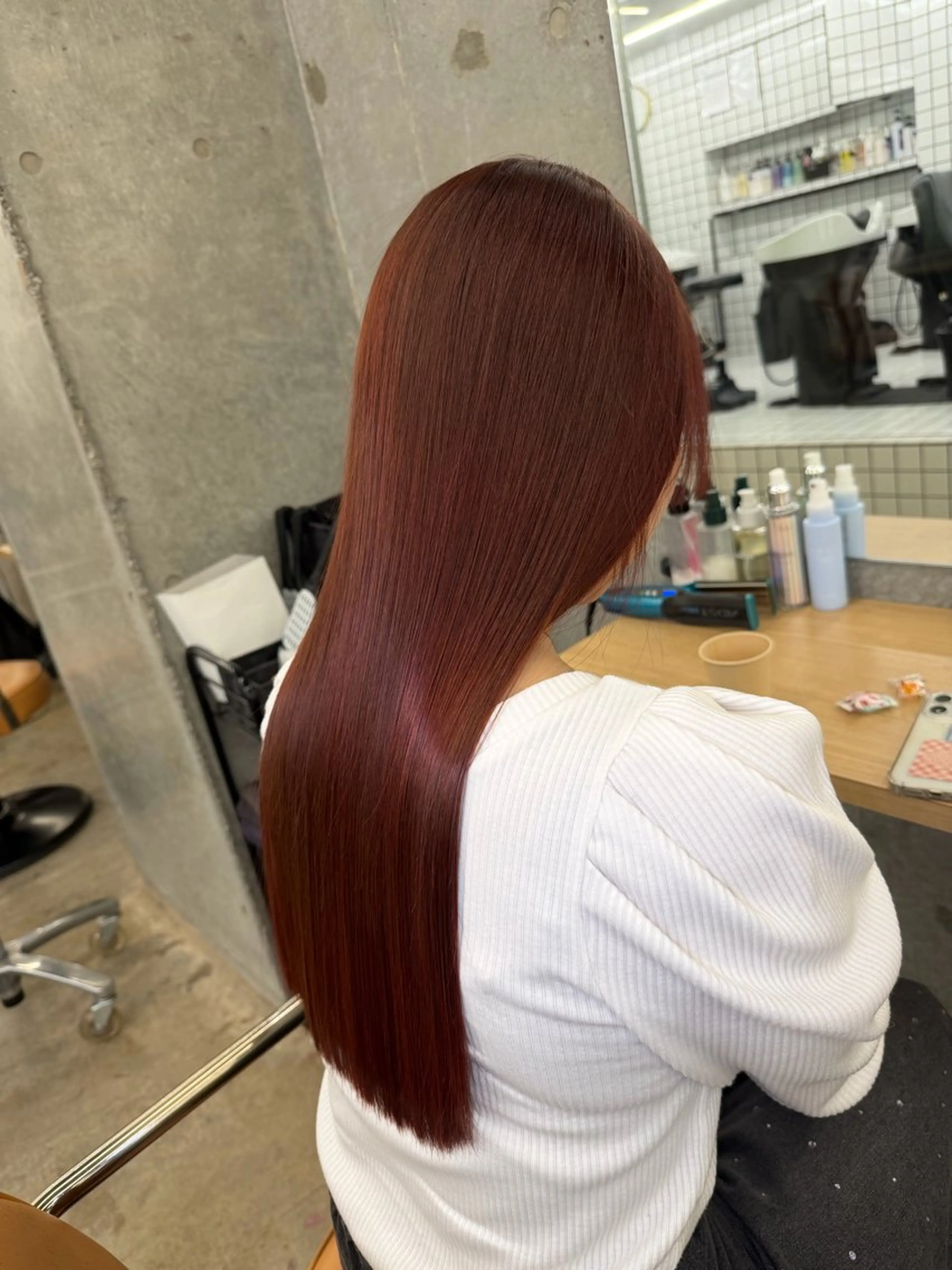 ロング 髪質改善 レイヤーカット 縮毛矯正 縮毛矯正 トリートメント 縮毛矯正×髪質改善× 艶髪カラー 吉原和磨のヘアスタイル