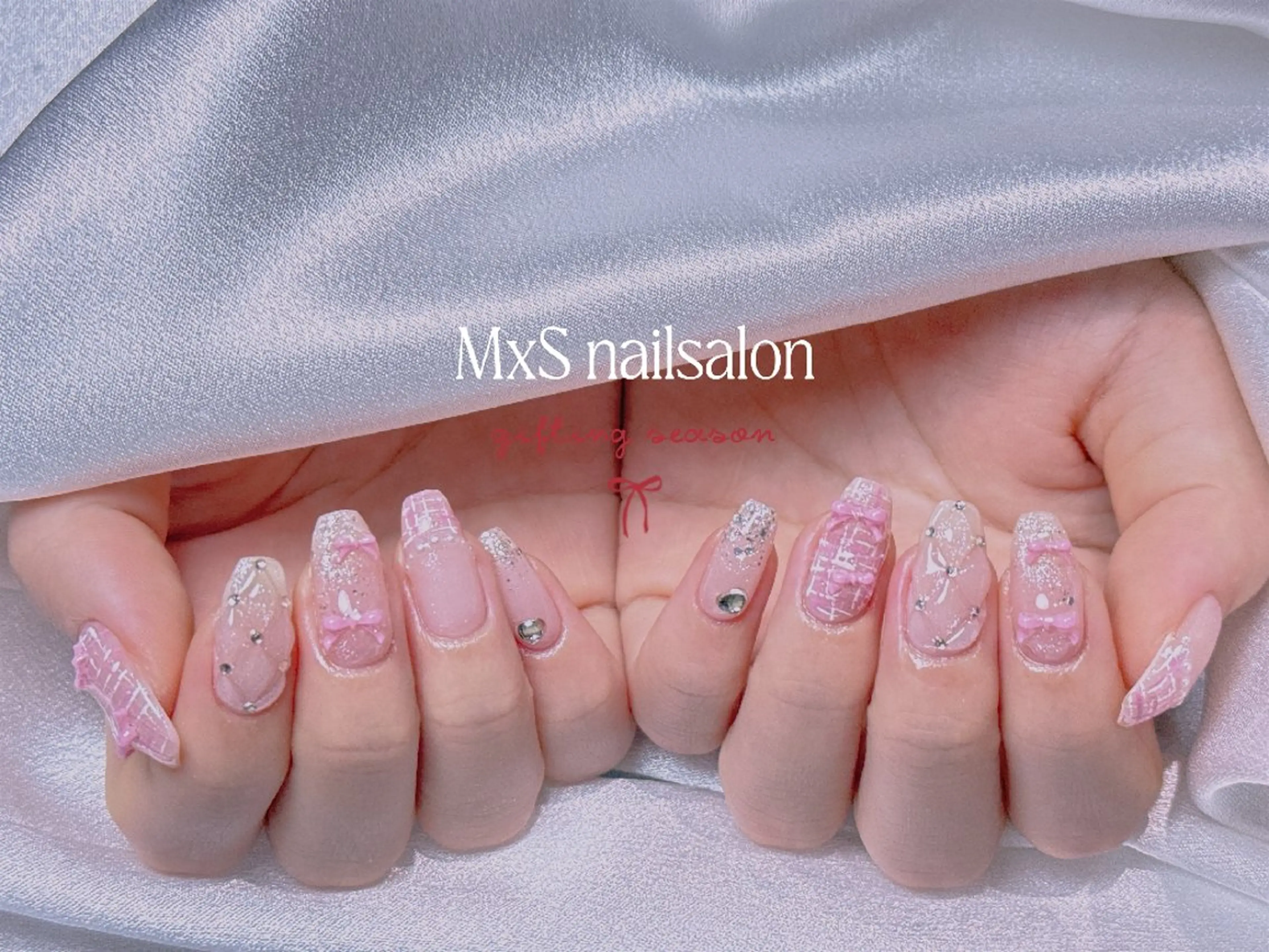 ネイル 成人式 ジェルネイル 韓国ネイル マグネットネイル パラジェル ハンドネイル M×S Nail みなのネイルデザイン