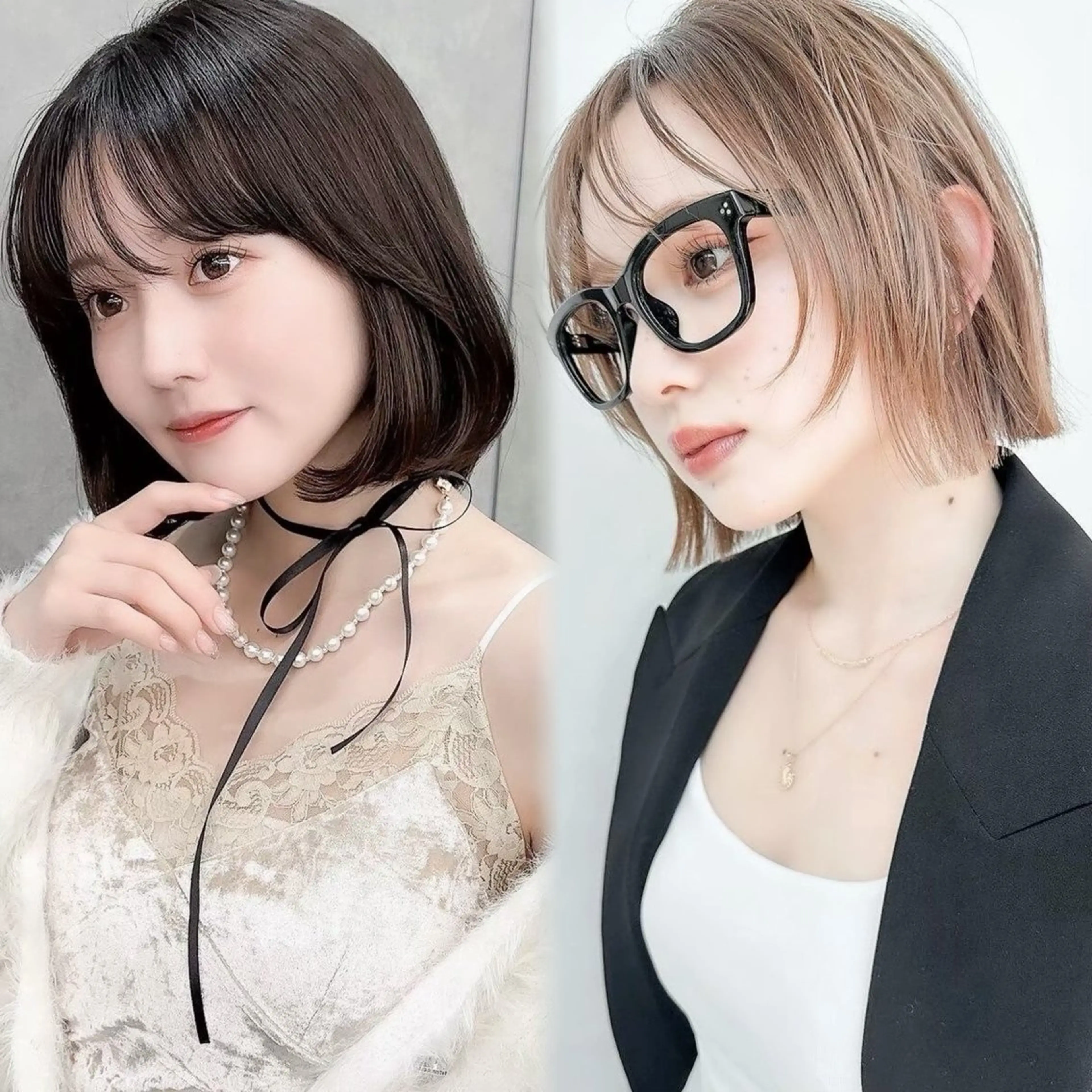 ミディアム カット 縮毛矯正 トリートメント 🫧ボブ／縮毛矯正／ 韓国／ゆーな🫧のヘアスタイル