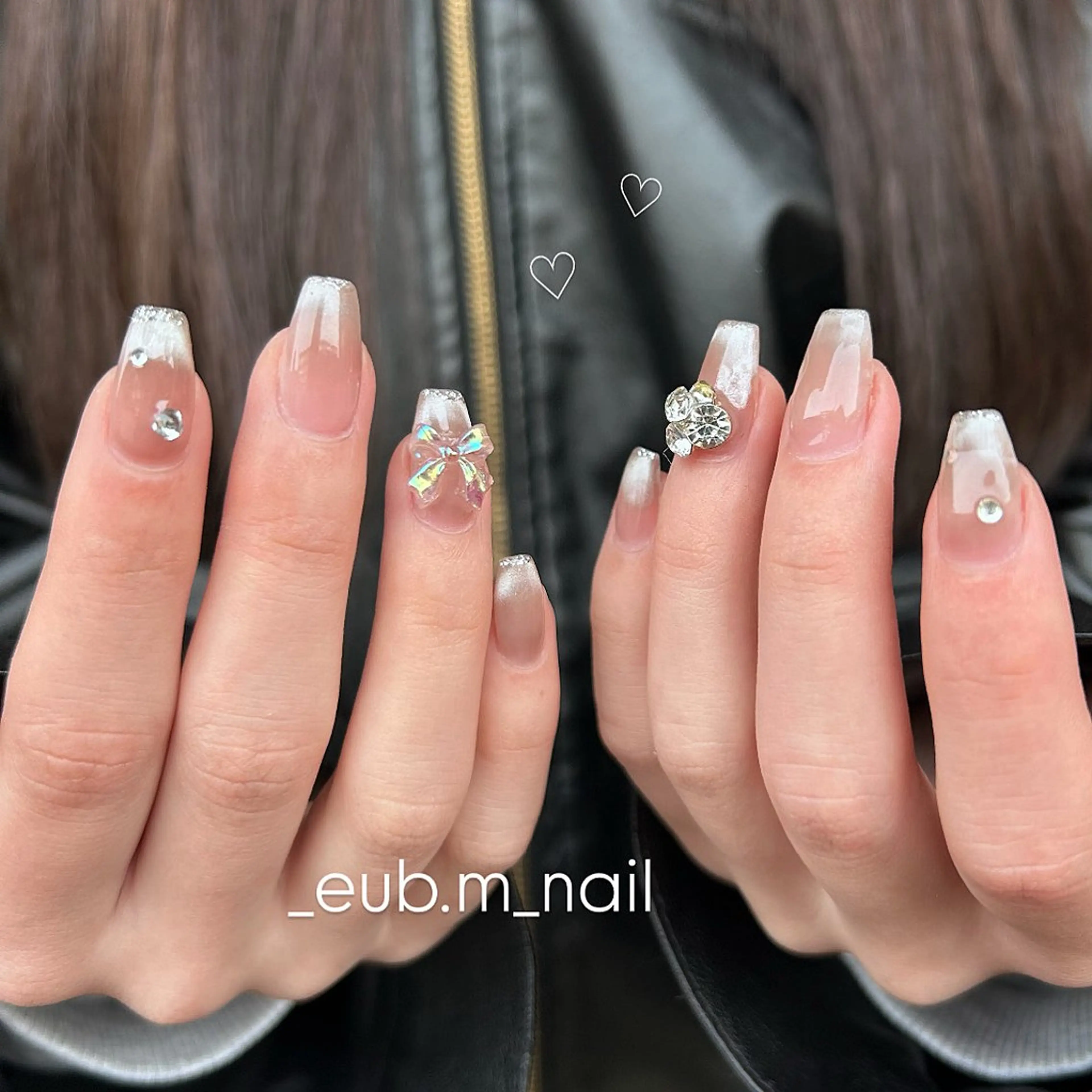ネイル フレンチネイル マグネットネイル マグネットフレンチ ハンドネイル 深夜ネイルサロン eub.m_nailのネイルデザイン