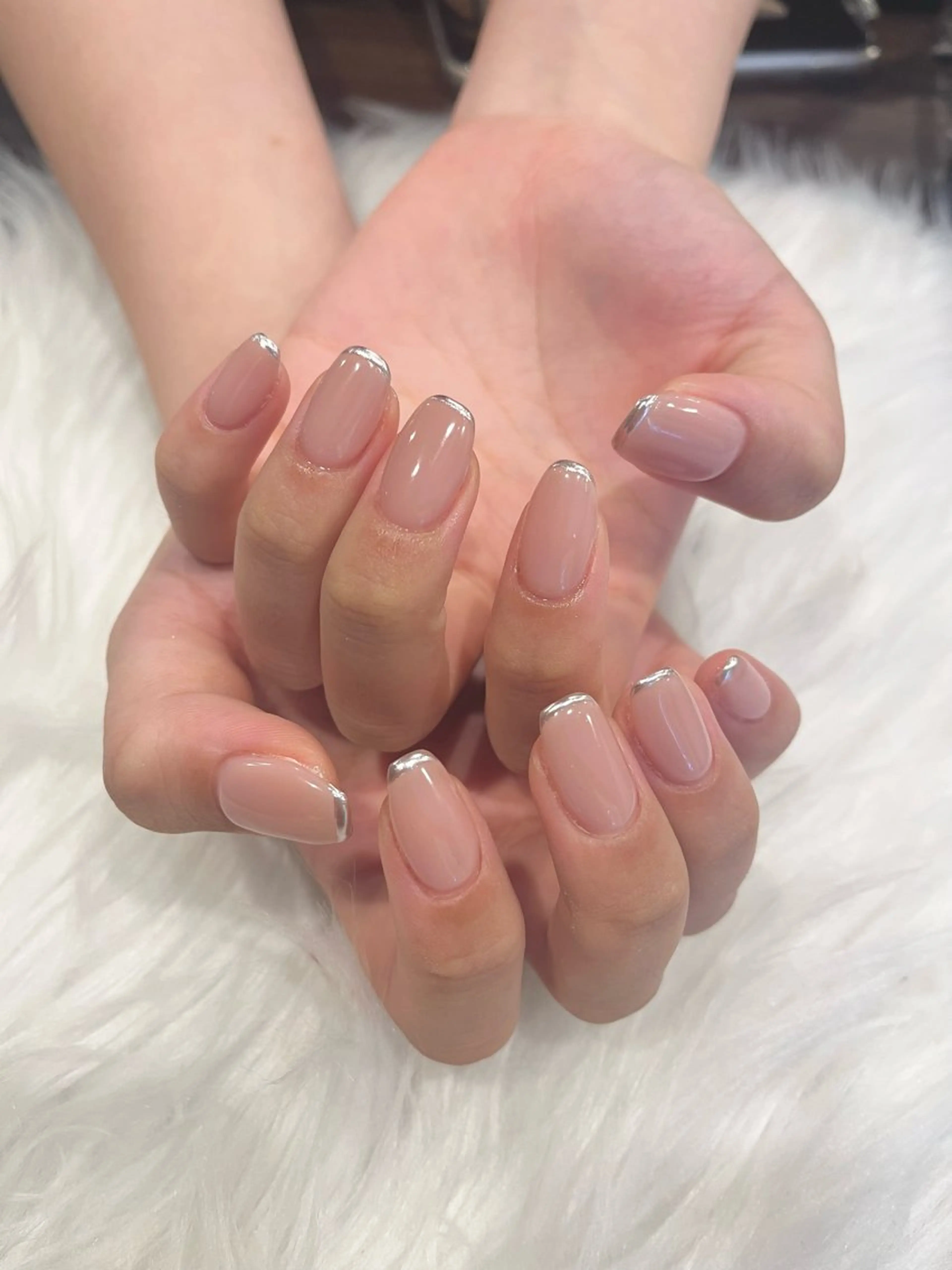 ネイル フレンチネイル ミラーネイル シンプルネイル ハンドネイル Nobady_ Kotonoのネイルデザイン