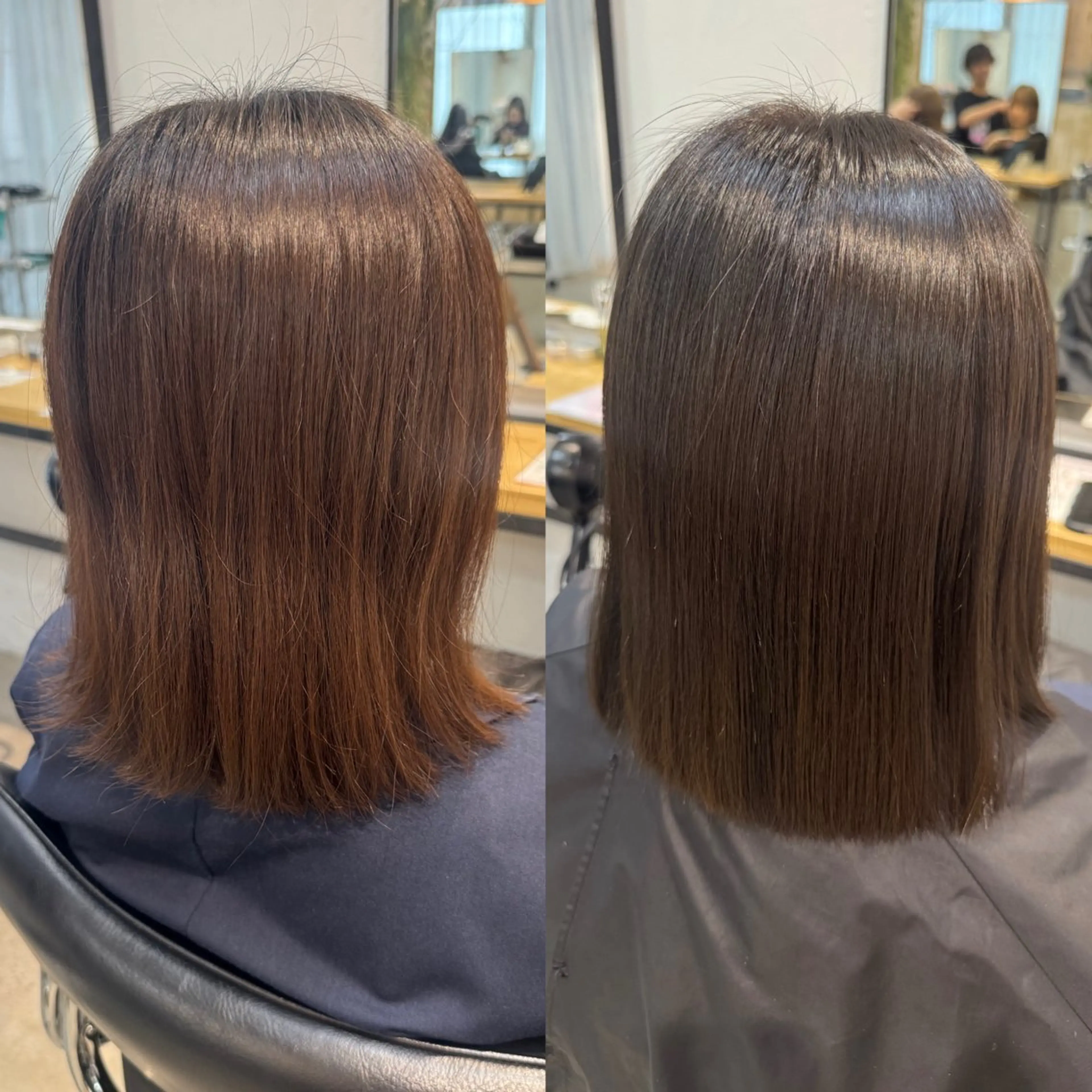 セミロング カラー ベージュカラー オリーブベージュ 縮毛矯正 ヘアカラー 縮毛矯正 トリートメント Lomalia 🤍🫧/makoのマツエク・マツパデザイン