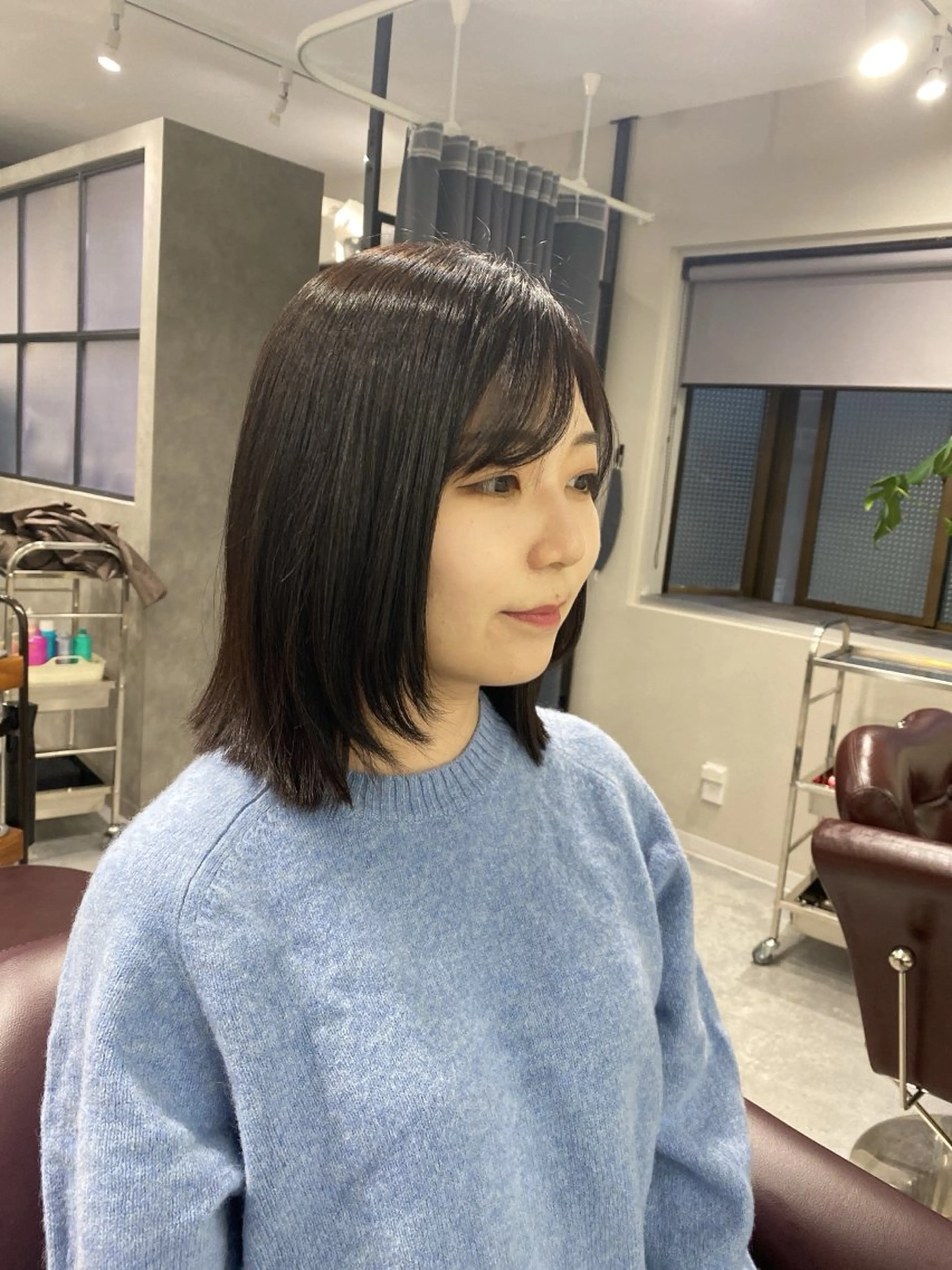 ミディアム カラー 顔周りカット 髪質改善 レイヤーカット カット トリートメント 梅田中崎町髪質改善 /オキヒロト/エコルのヘアスタイル