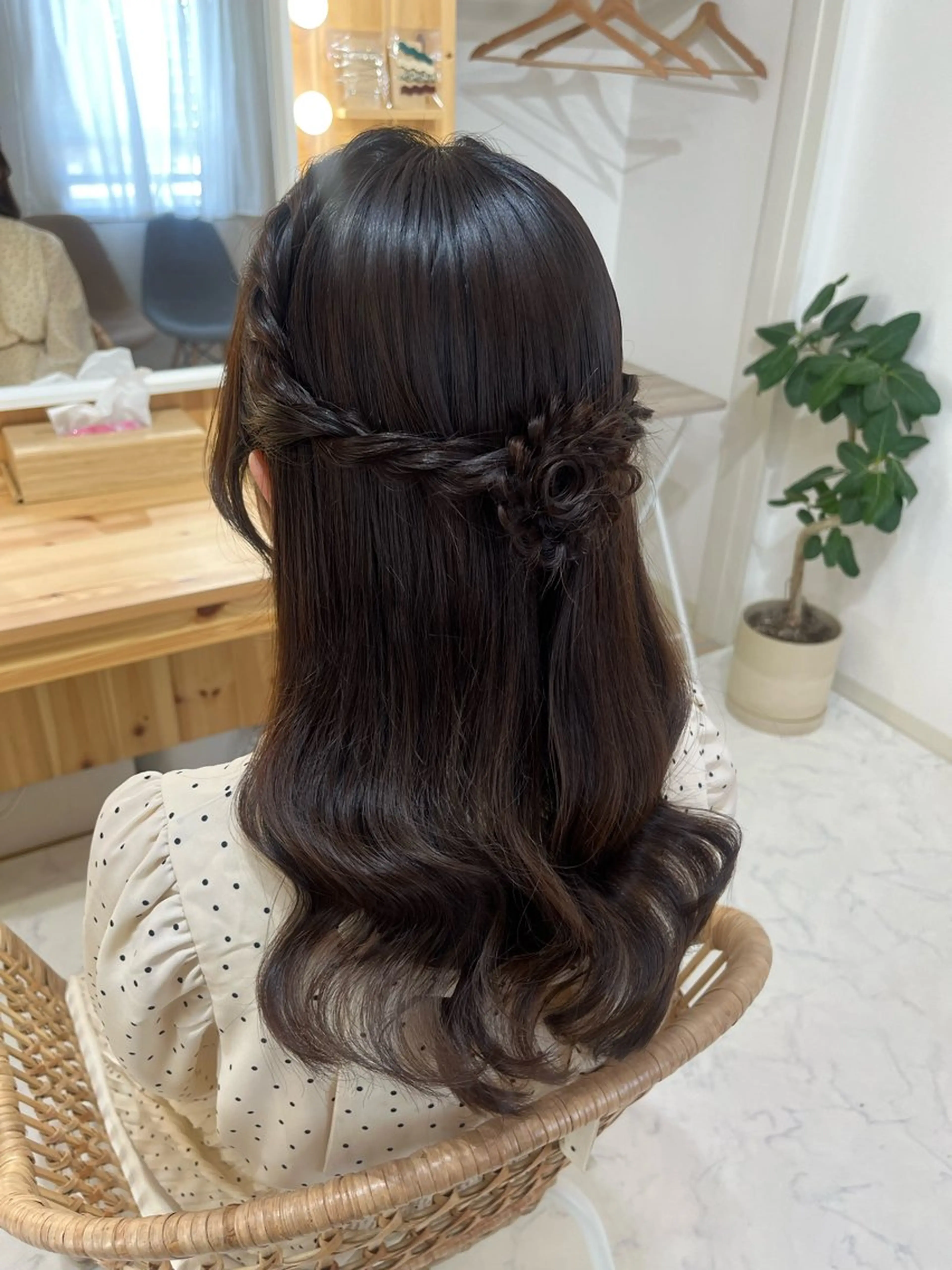 セミロング ヘアアレンジ ハーフアップ ヘアセットサロン /上坪愛美のヘアスタイル