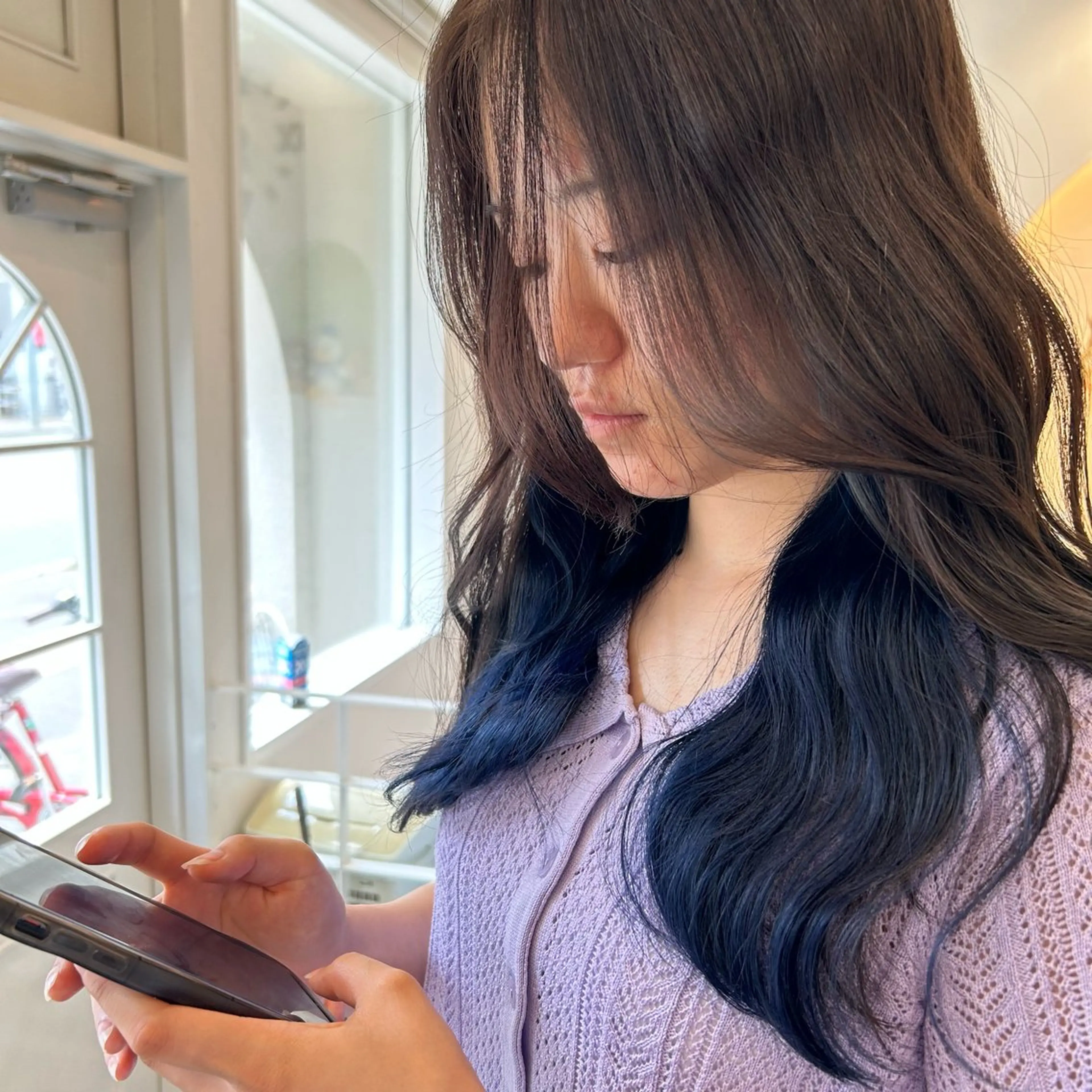 ロング カラー ブルーカラー インナーカラー Chou kahoのヘアスタイル