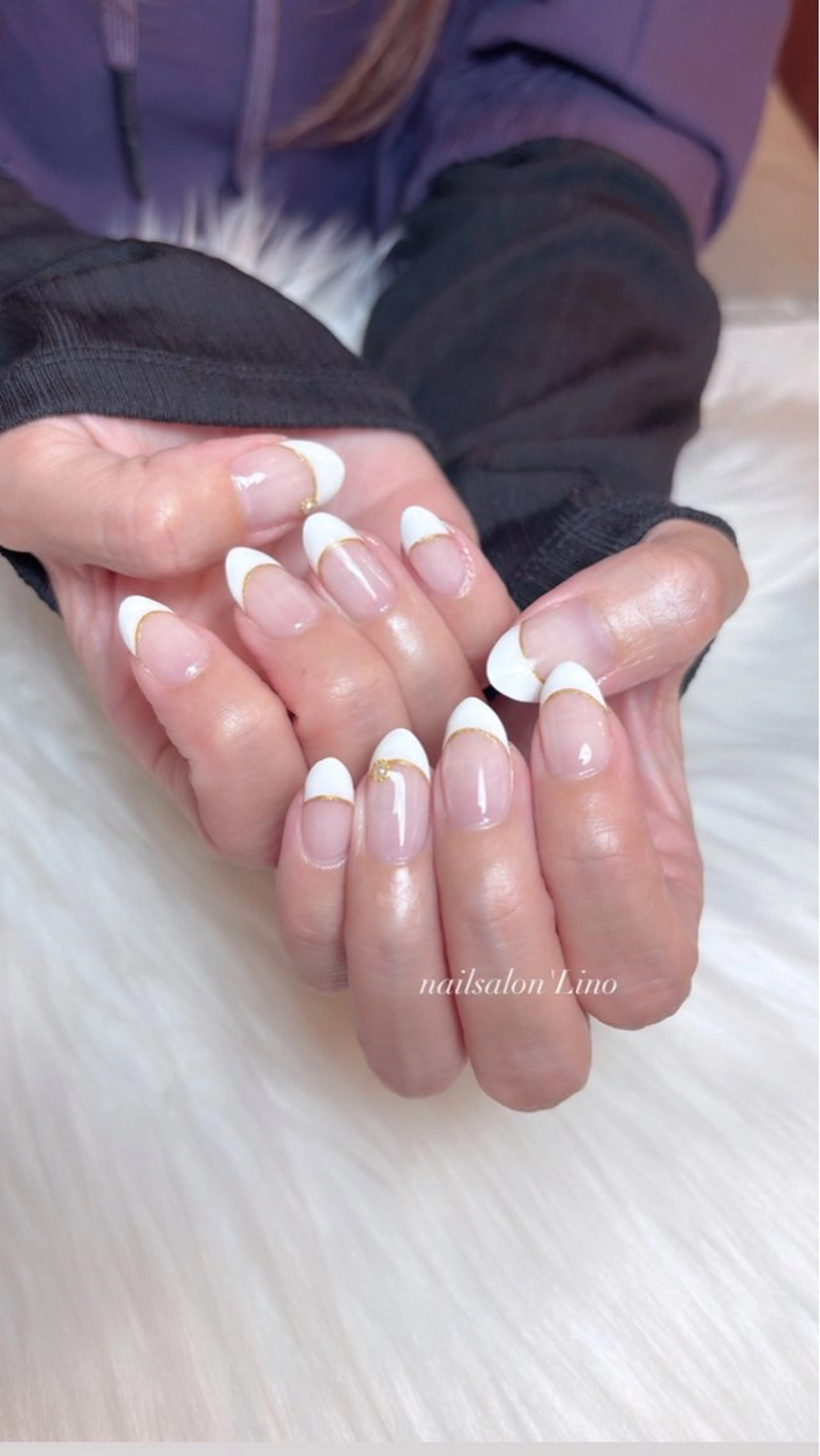 フレンチ ラメライン込み オフなしの写真