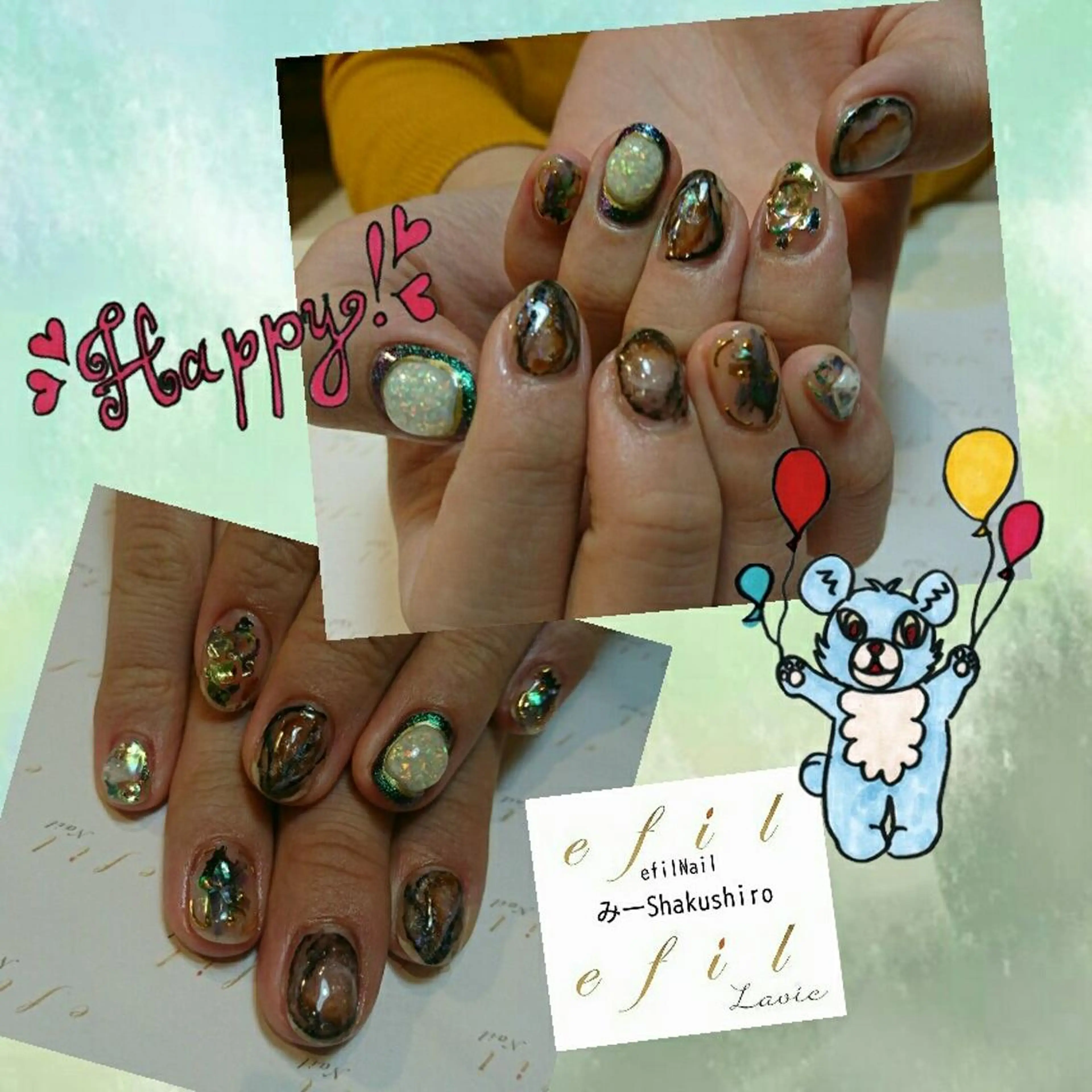 ネイル 成人式 持ち込み みー shakushiroのネイルデザイン