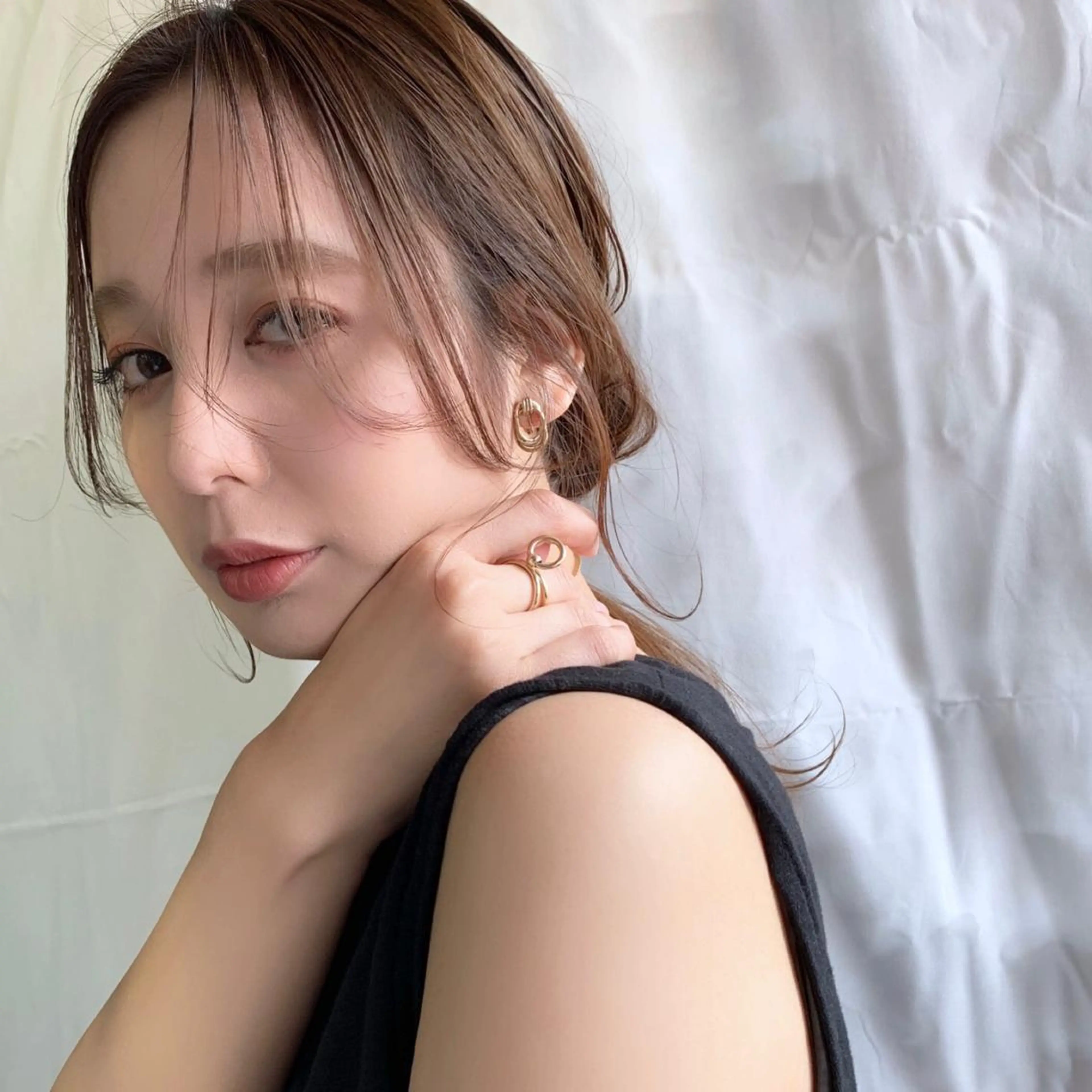 ロング ヘアアレンジ 薬院:今泉/上川美幸 ボブ/顔周りレイヤーのヘアスタイル