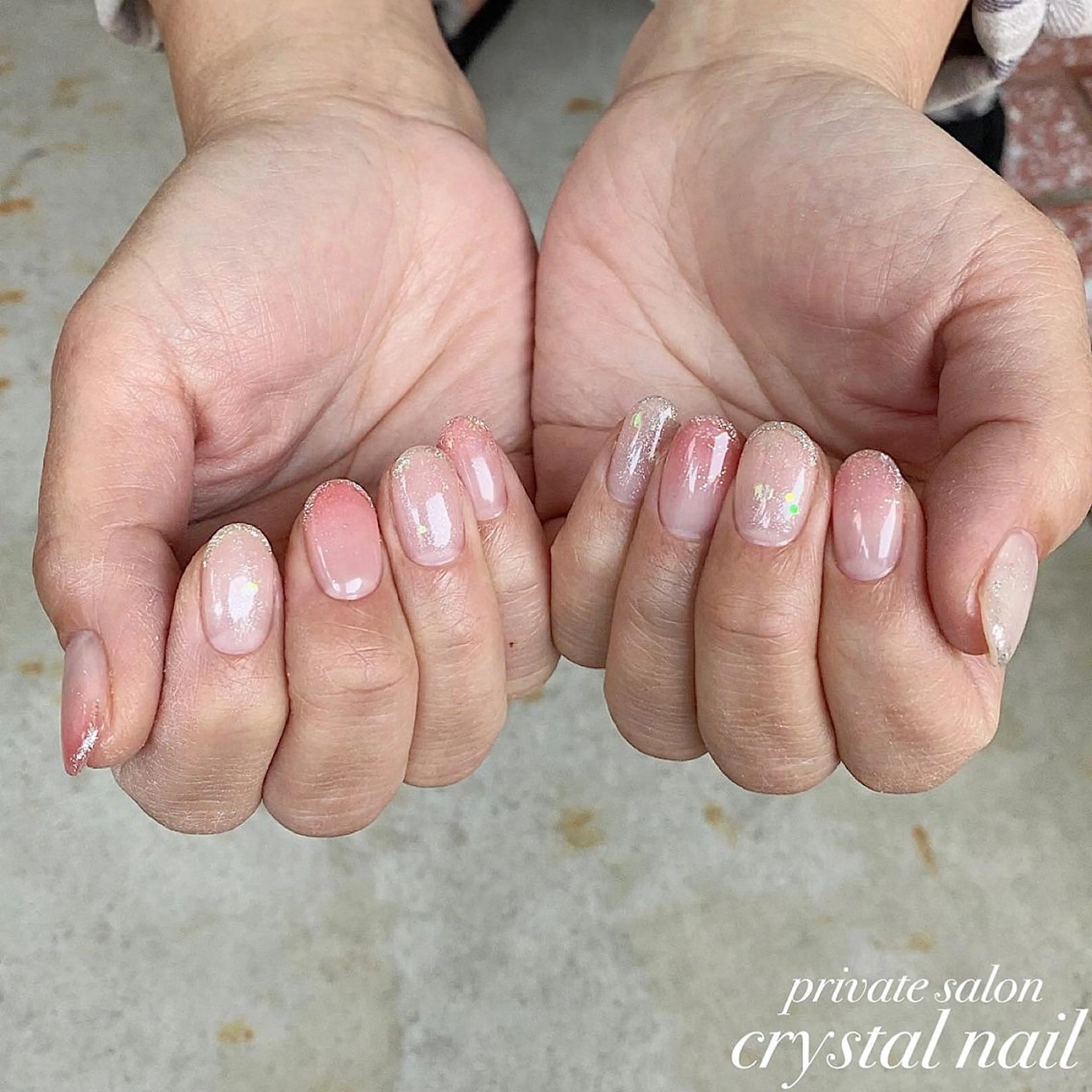 ネイル フレンチネイル グラデーション Crystal Nailのネイルデザイン