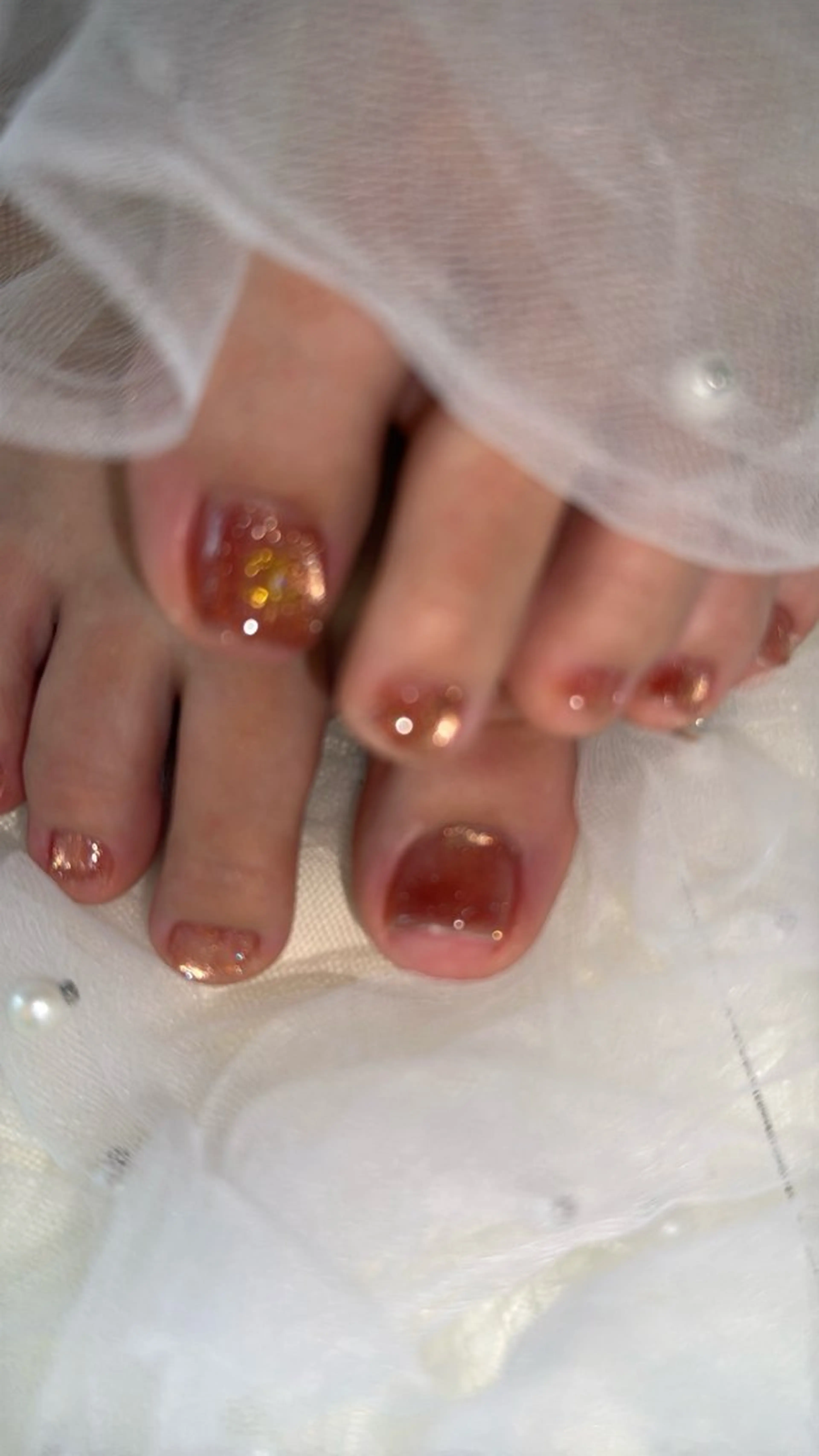 ネイル フラッシュネイル フラッシュマグ フットネイル フレンチネイル 韓国ネイル フットネイル SAKU nail 作島茜のネイルデザイン