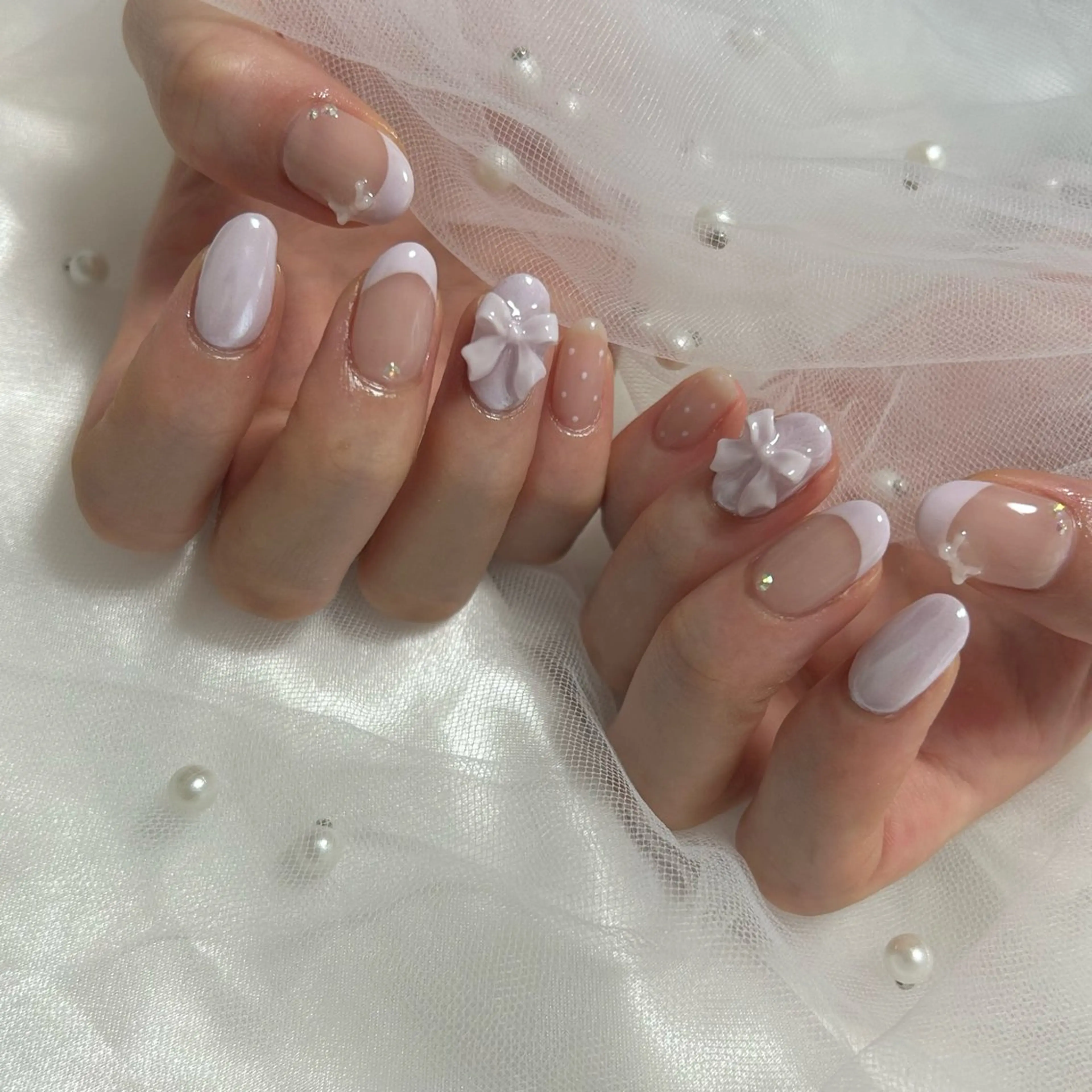 ネイル 持ち込み パステルネイル パープル ハンドネイル Dallon nailのネイルデザイン
